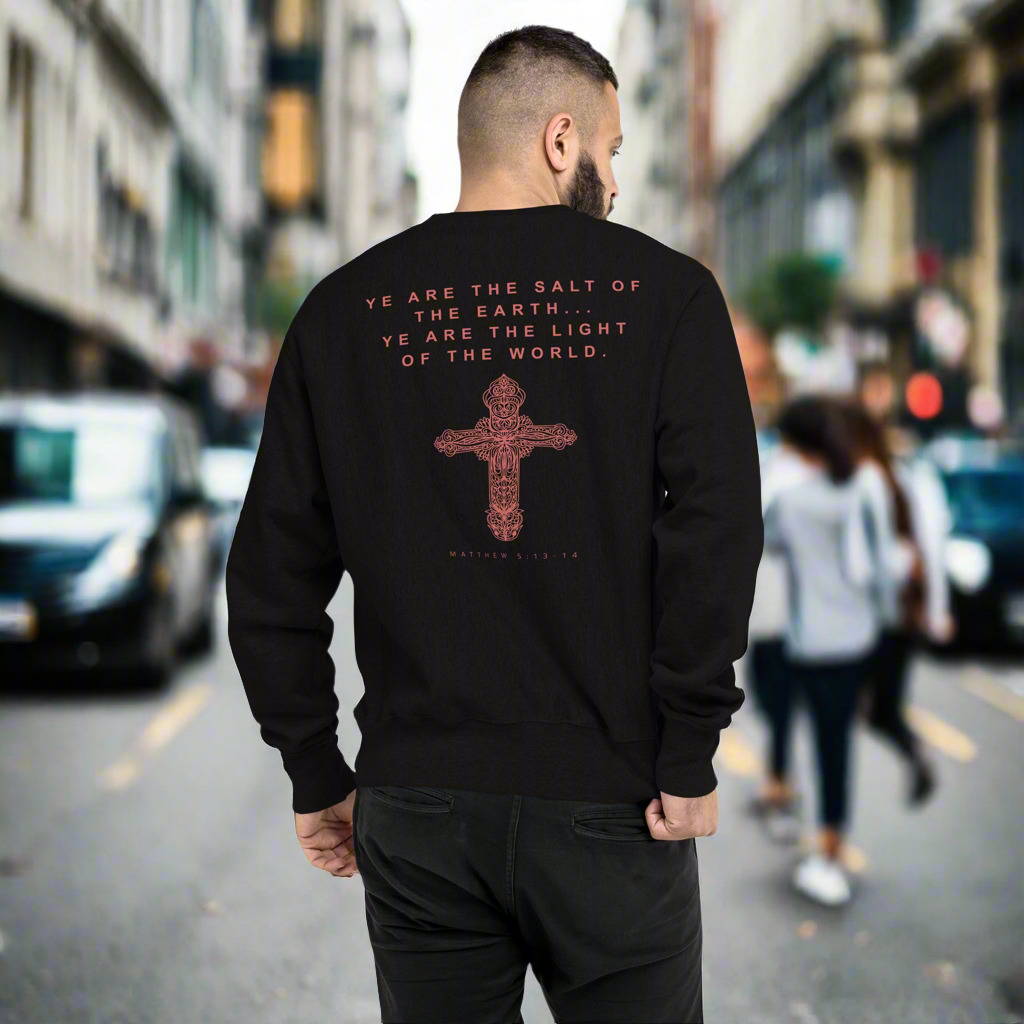 Faith-Mark x Champion Salt and Light: Men's Sweatshirt in Black - Faith-Mark