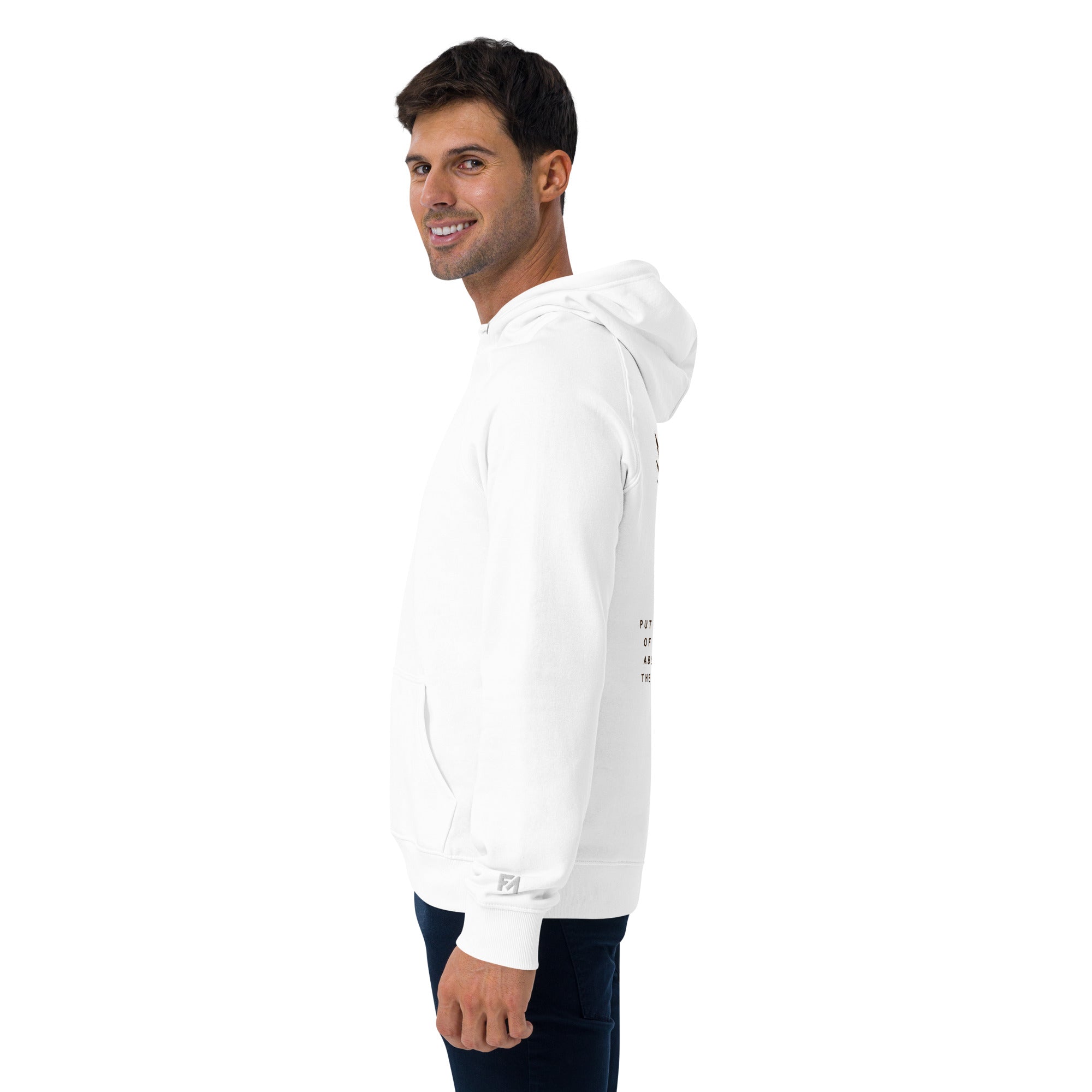 Armor of God: Men's Eco Raglan Hoodie in White - Faith-Mark