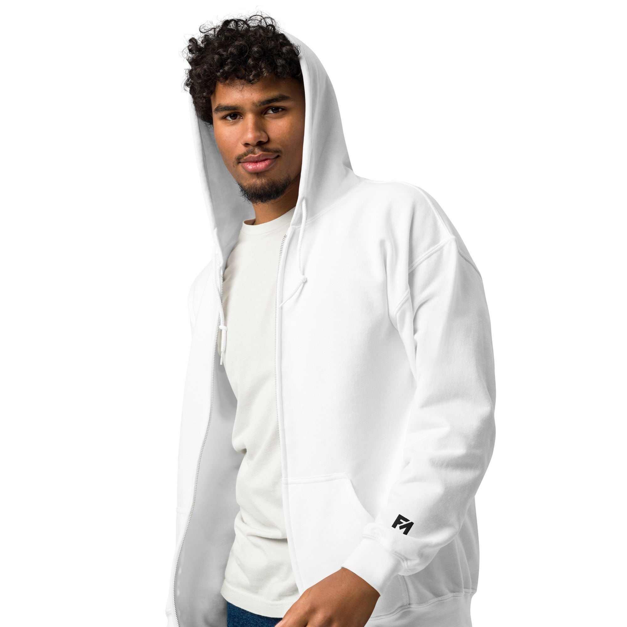 Armor of God: Men's Premium Zip Hoodie in White - Faith-Mark