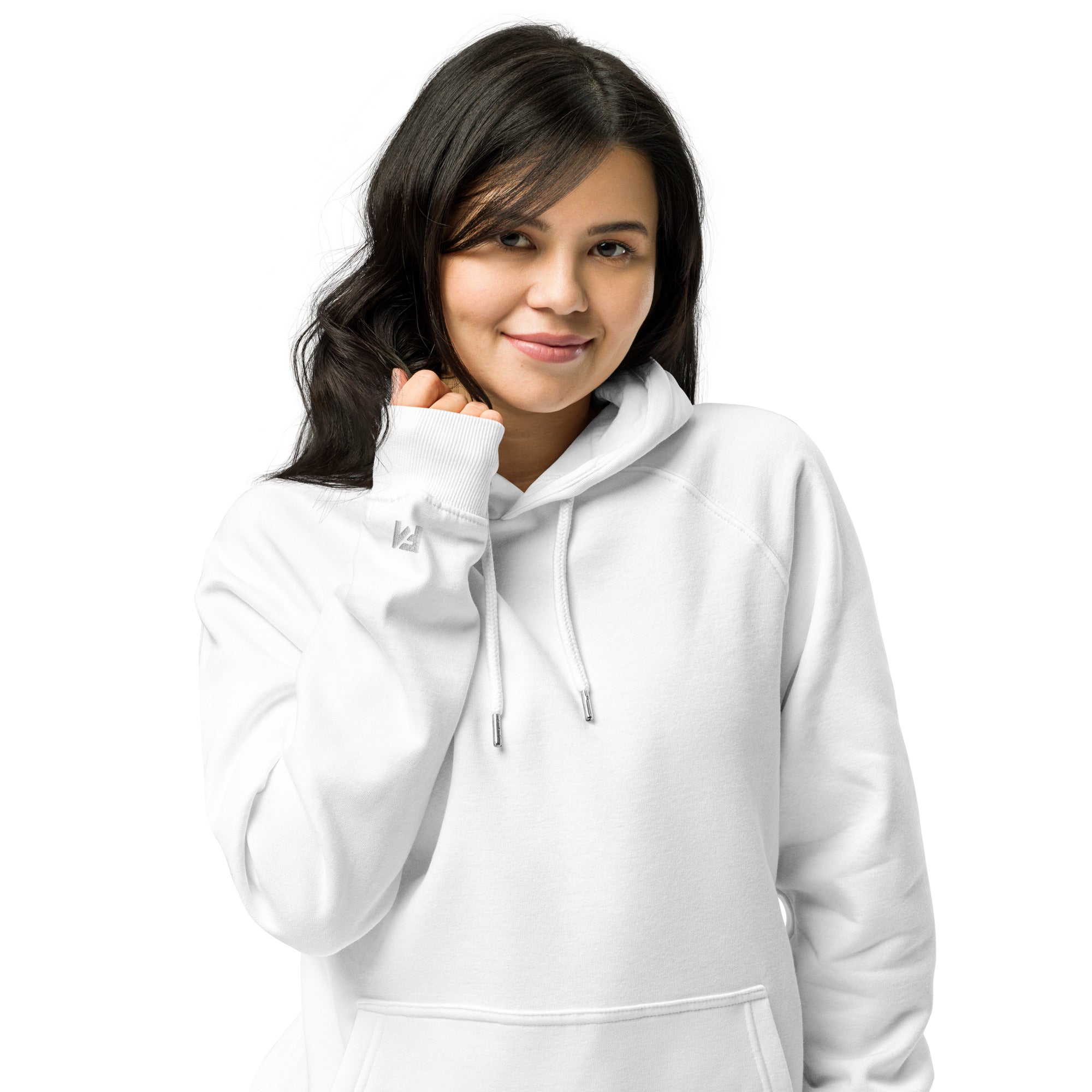 Armor of God: Women's Eco Raglan Hoodie in White - Faith-Mark