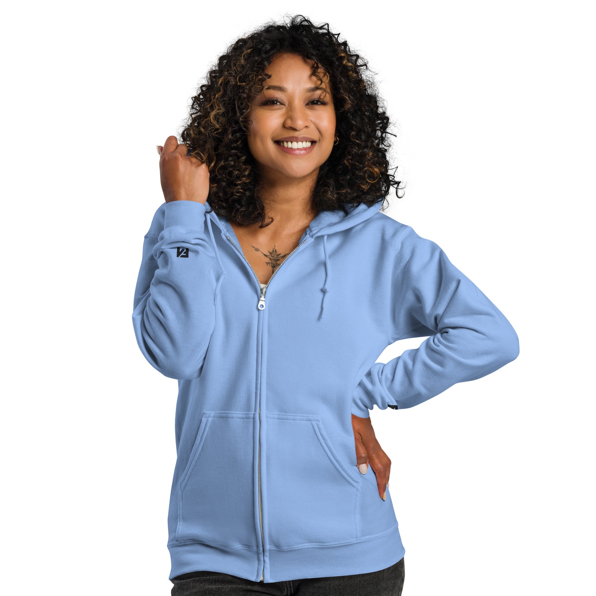 Armor of God: Women's Fleece Zip Hoodie in Blue - Faith-Mark