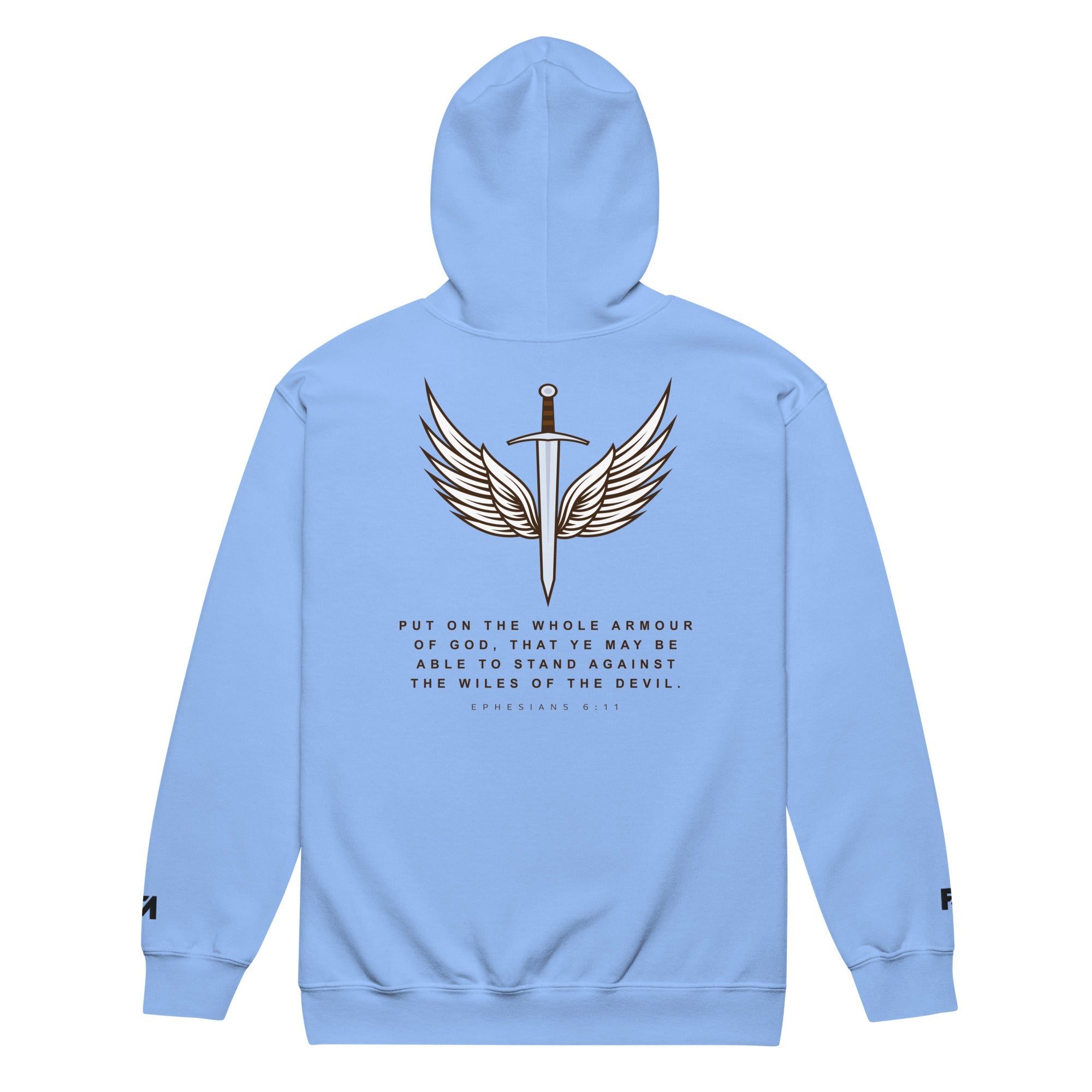 Armor of God: Women's Fleece Zip Hoodie in Blue - Faith-Mark