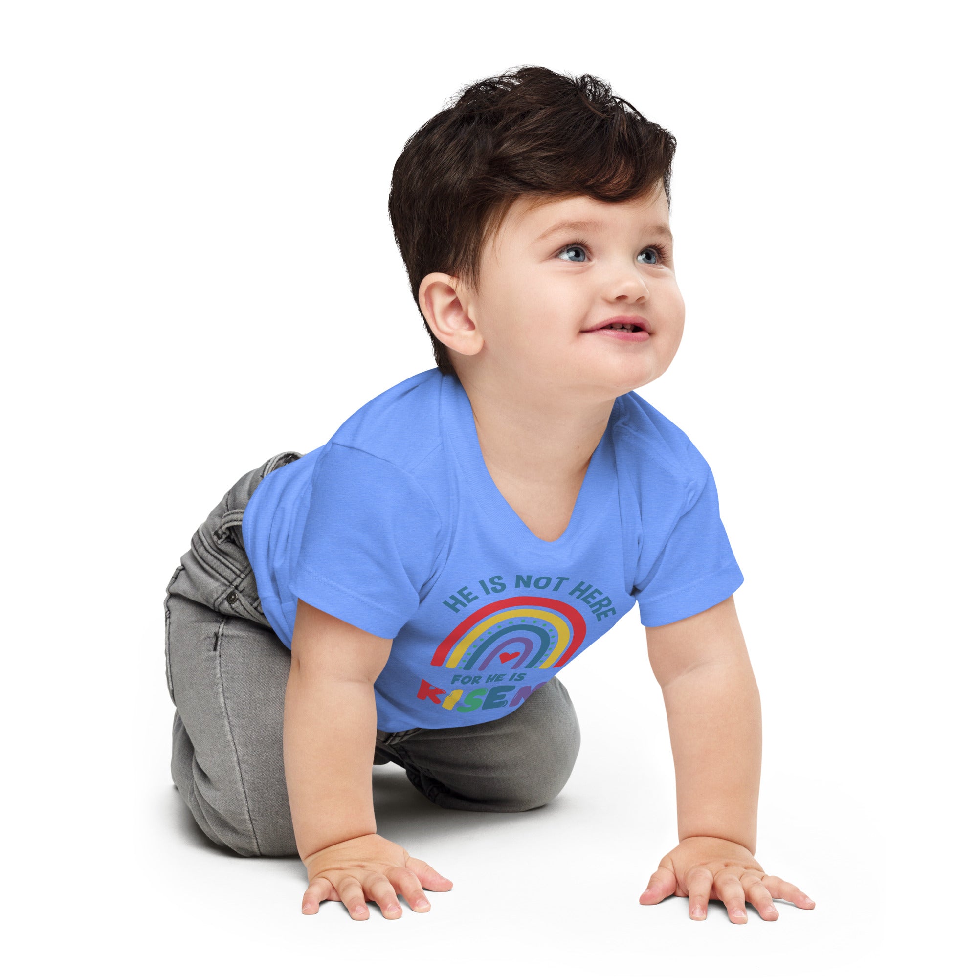 He is Not Here; He is Risen: Unisex Toddler Tee (12-18 Months) - Faith-Mark