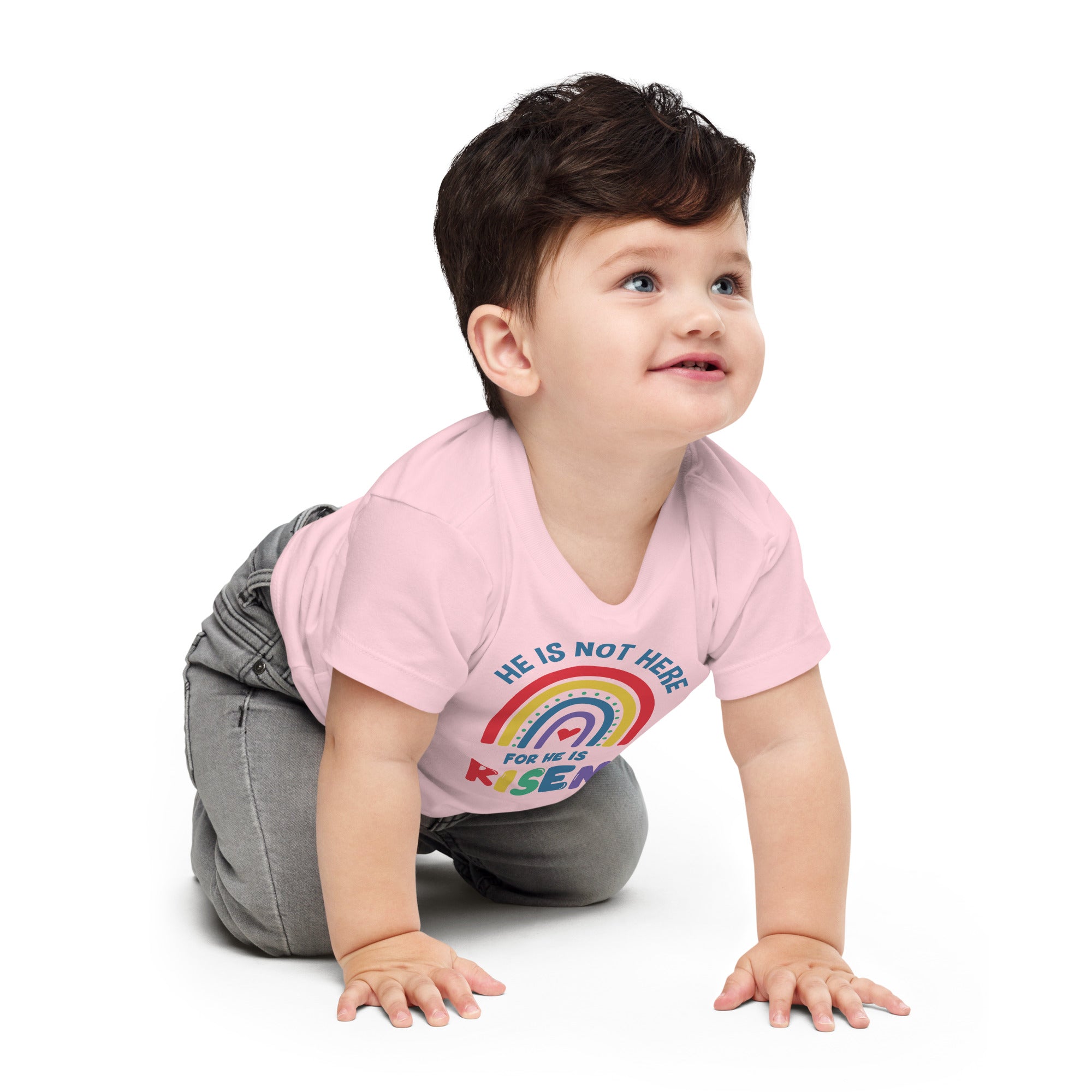 He is Not Here; He is Risen: Unisex Toddler Tee (12-18 Months) - Faith-Mark