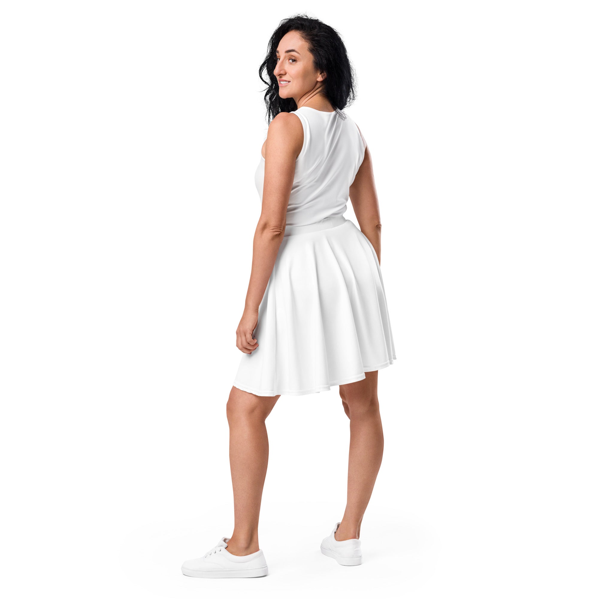 Be Still and Know: Women's Skater Skirt in White - Faith-Mark