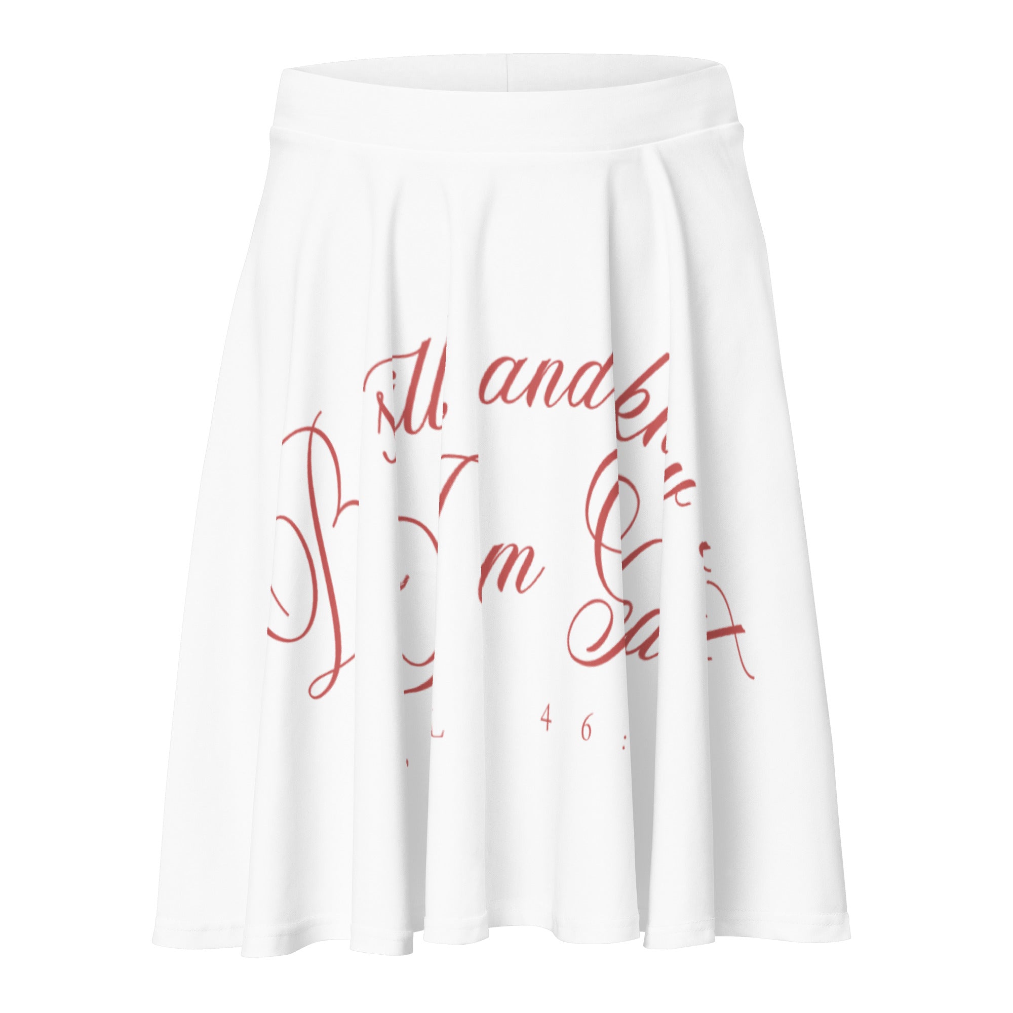 Be Still and Know: Women's Skater Skirt in White - Faith-Mark