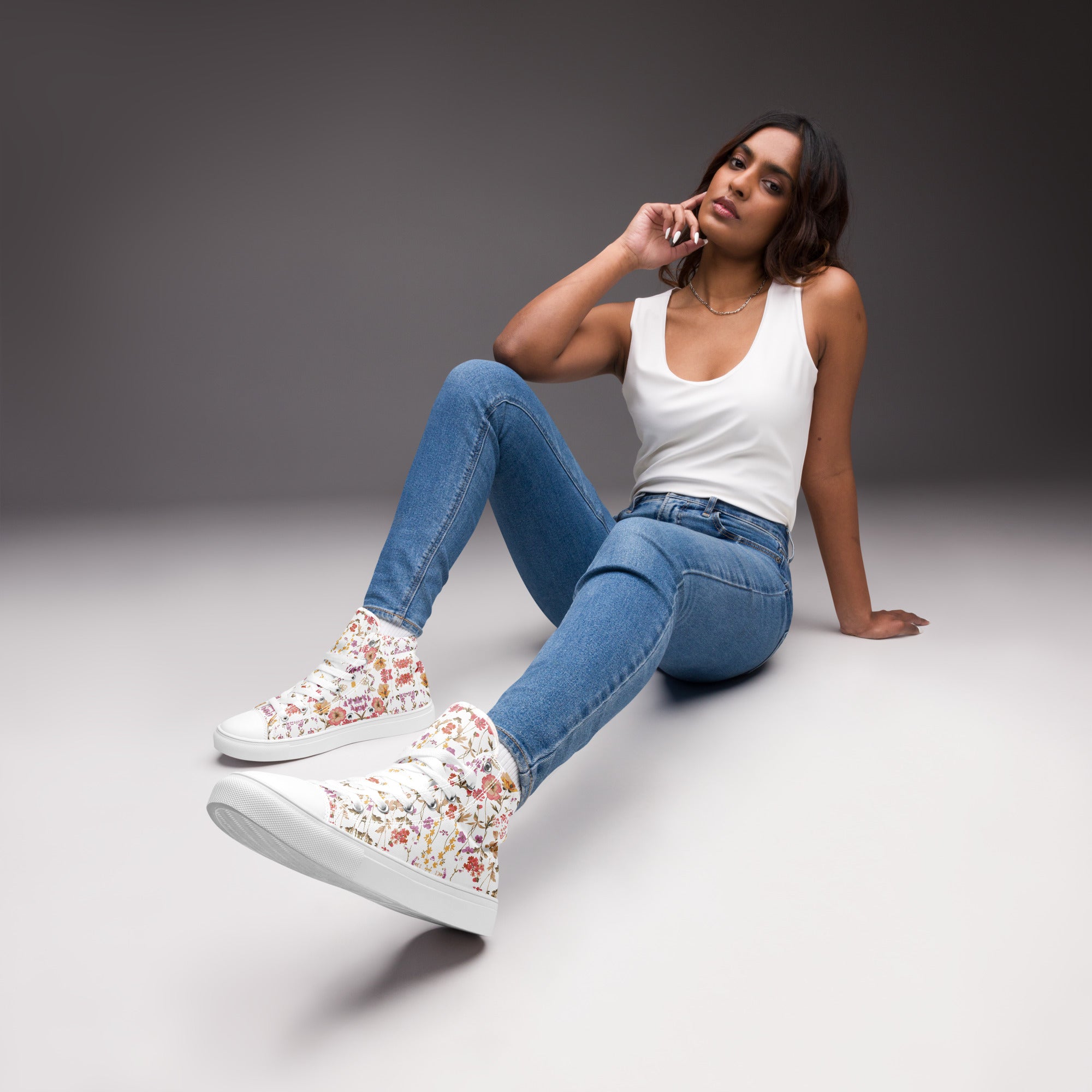 Blossom Edition: Women's Floral High-Top Canvas Shoes - Faith-Mark