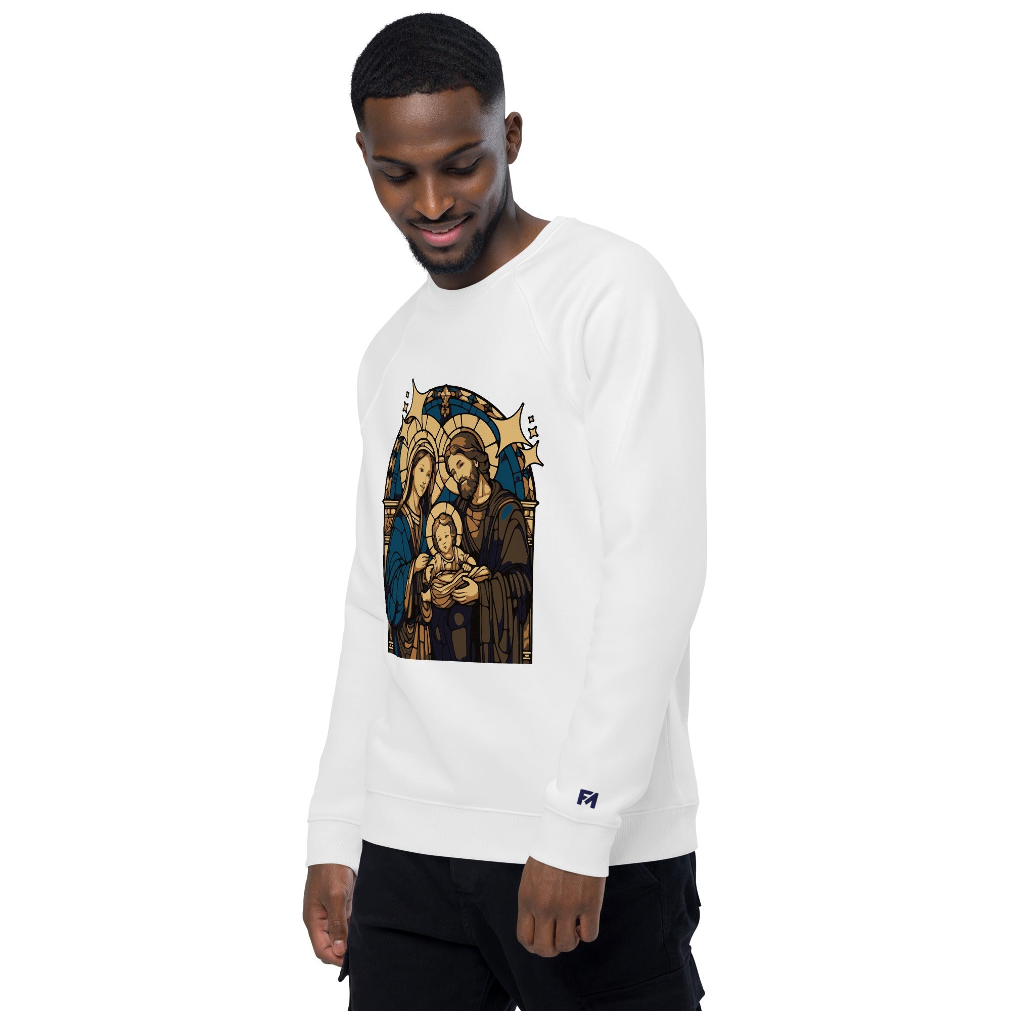 Christmas Nativity Scene: Men’s Organic Sweatshirt - Faith-Mark