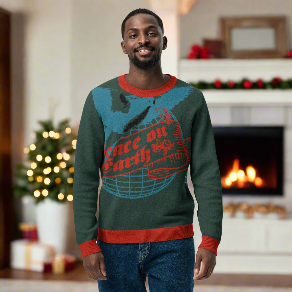 Peace on Earth: Men’s Ugly Christmas Sweater - Faith-Mark