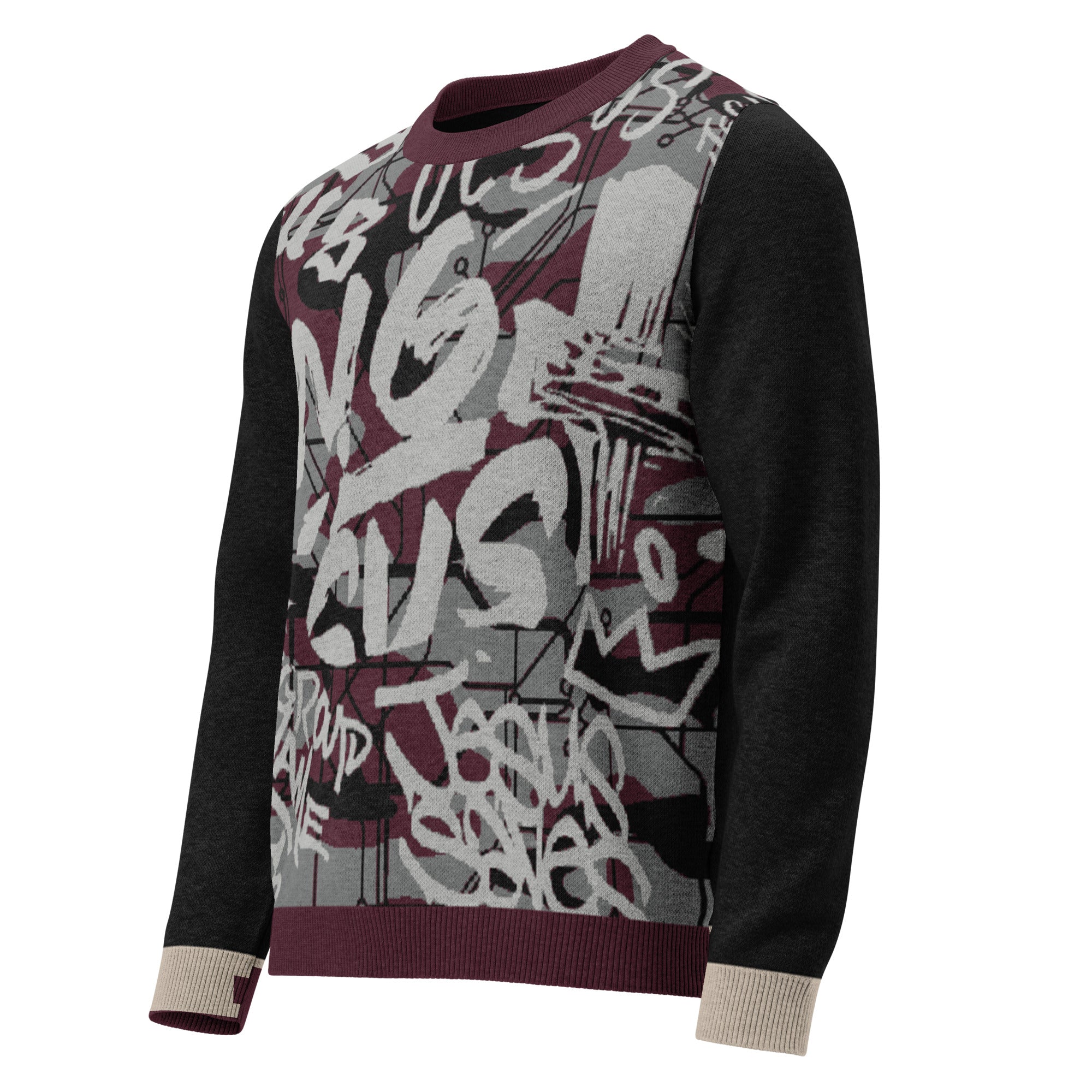 Graffiti Praise: Men’s Crew-Neck Sweater - Faith-Mark