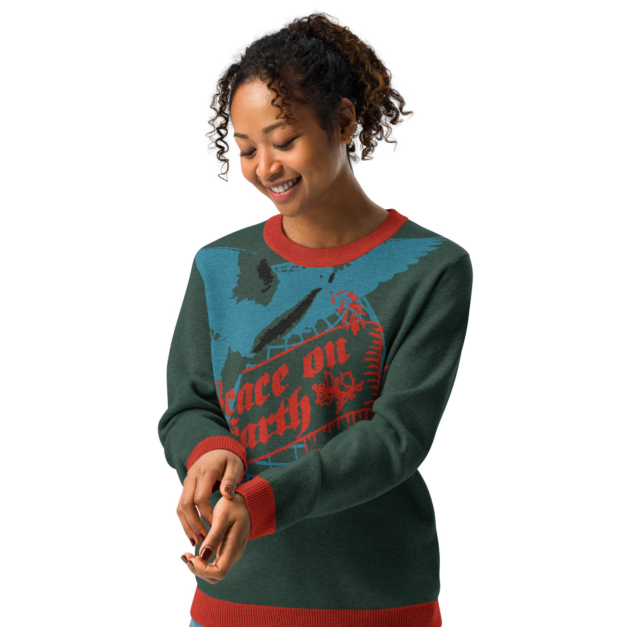 Peace on Earth: Women’s Ugly Christmas Sweater - Faith-Mark