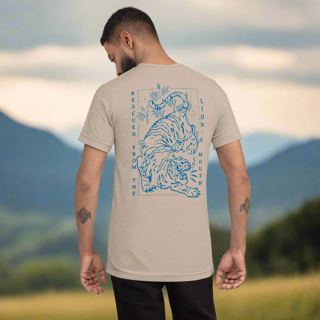 Daniel's Courage: Men's Lion Graphic T-Shirt - Faith-Mark