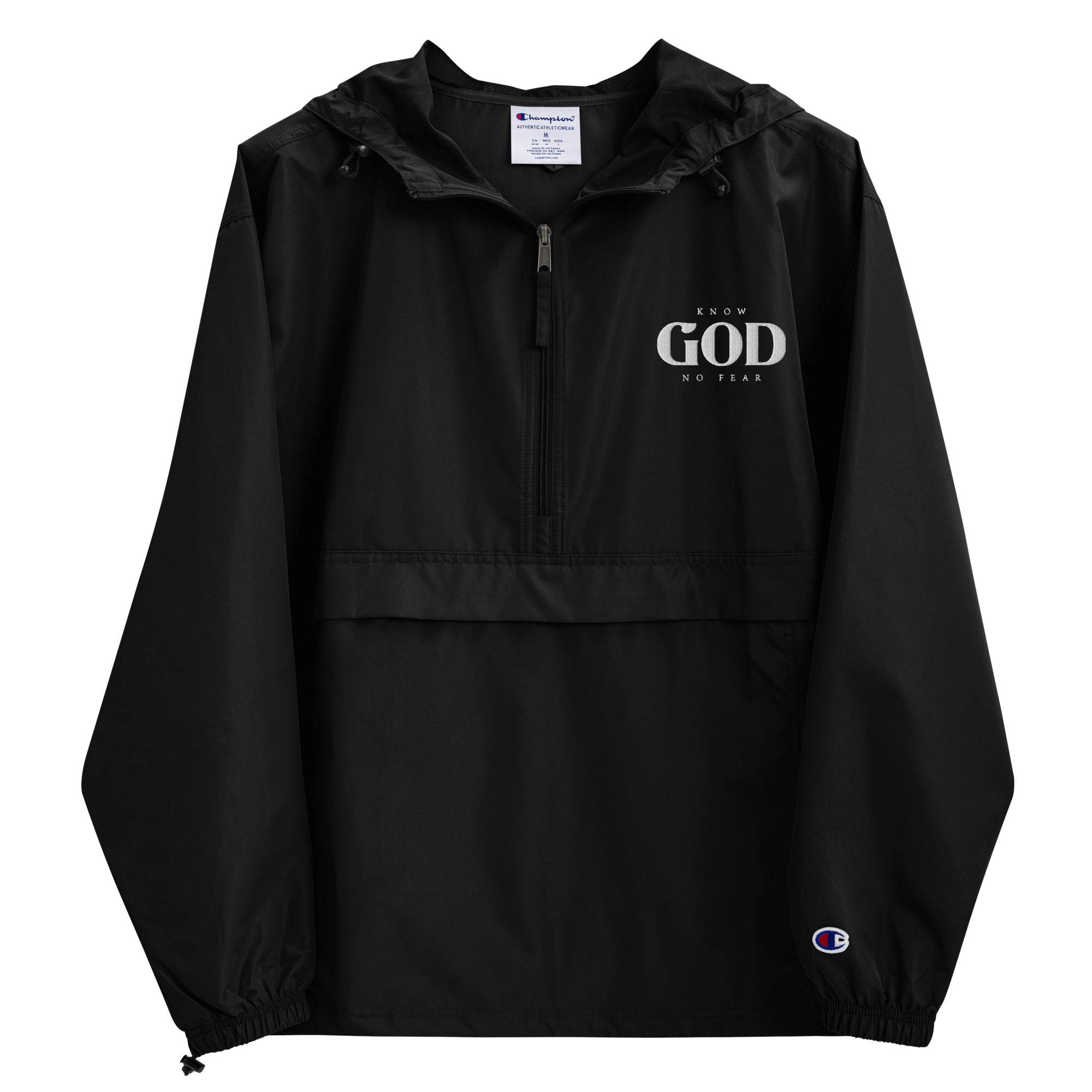 Faith-Mark x Champion Know God, No Fear: Women's Packable Jacket - Faith-Mark