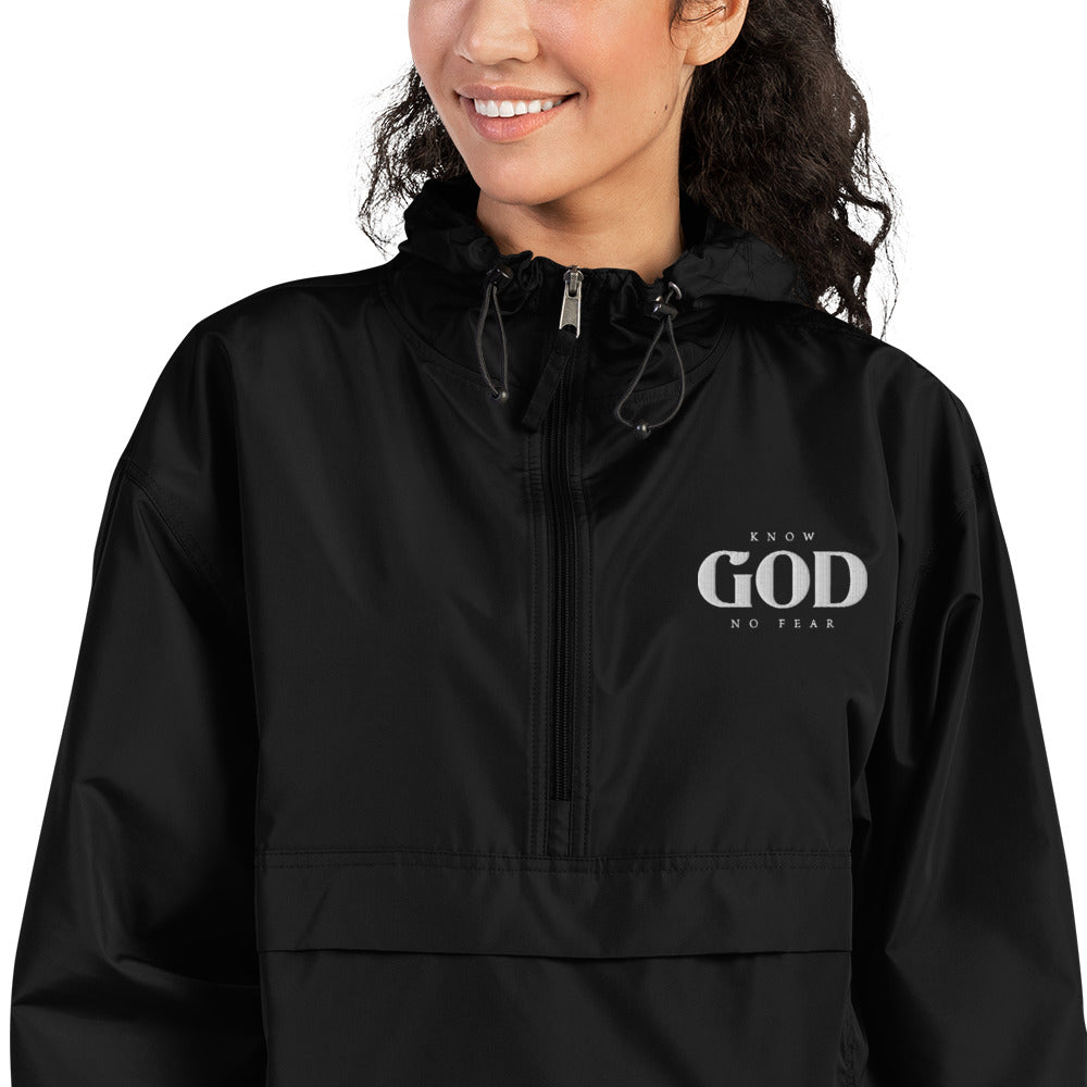 Faith-Mark x Champion Know God, No Fear: Women's Packable Jacket - Faith-Mark