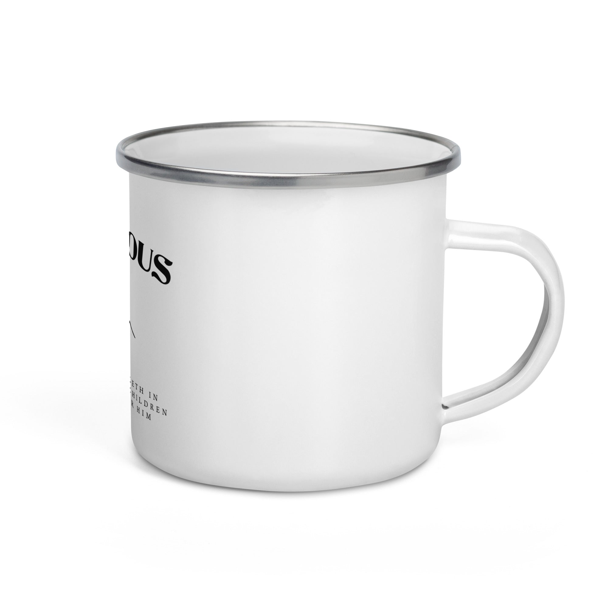 Righteous Man: Enamel Camper Mug - Faith-Mark