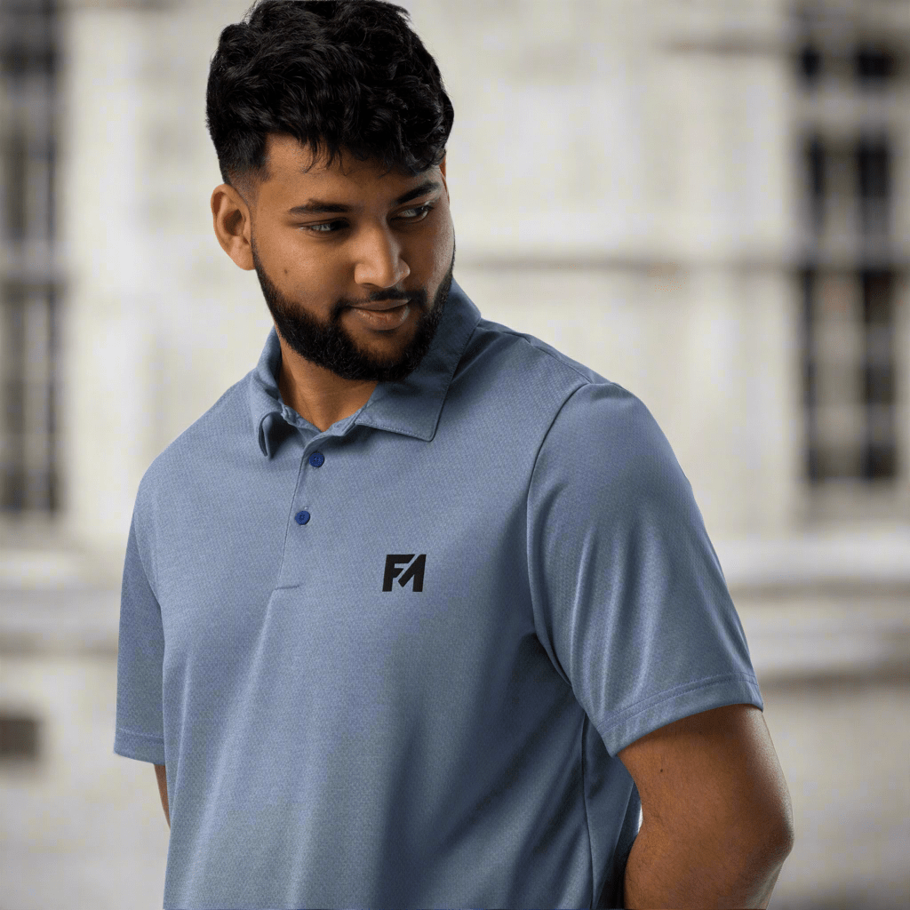 Faith-Mark x Adidas: Men's Polo in Blue - Faith-Mark