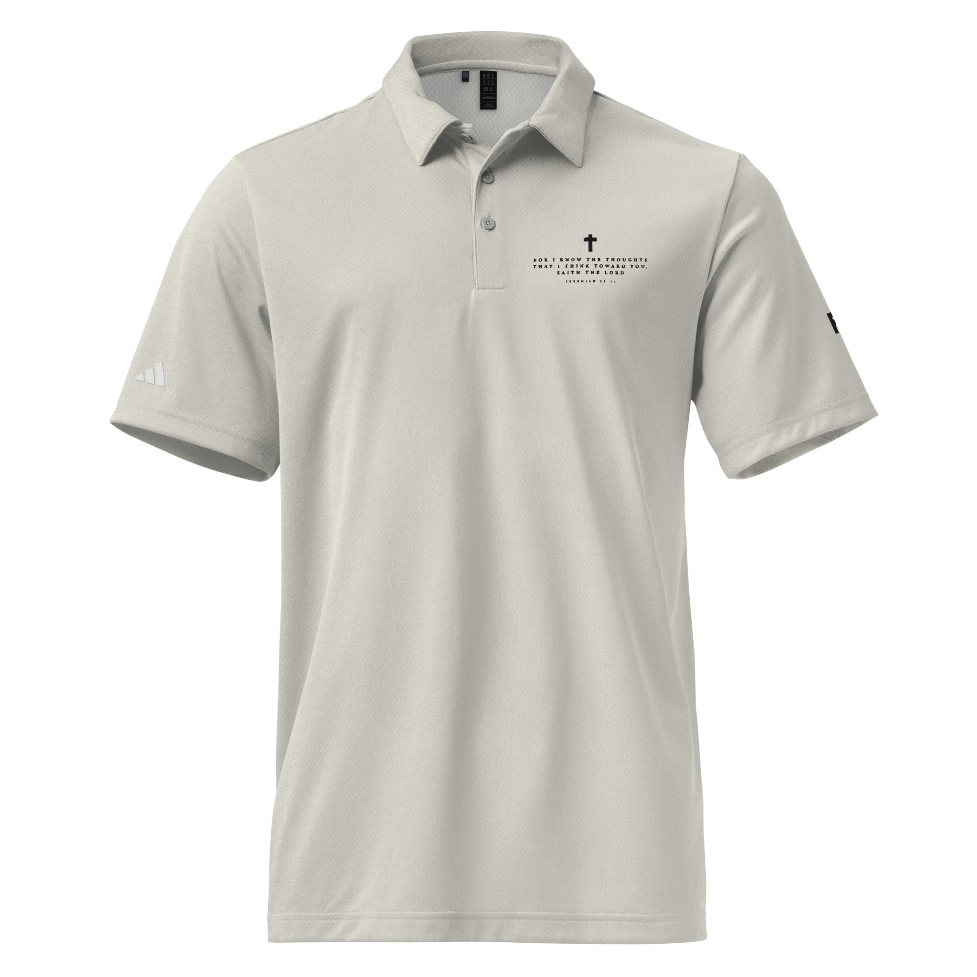 Faith-Mark x Adidas Thoughts Toward You: Men's Performance Polo in Cream - Faith-Mark