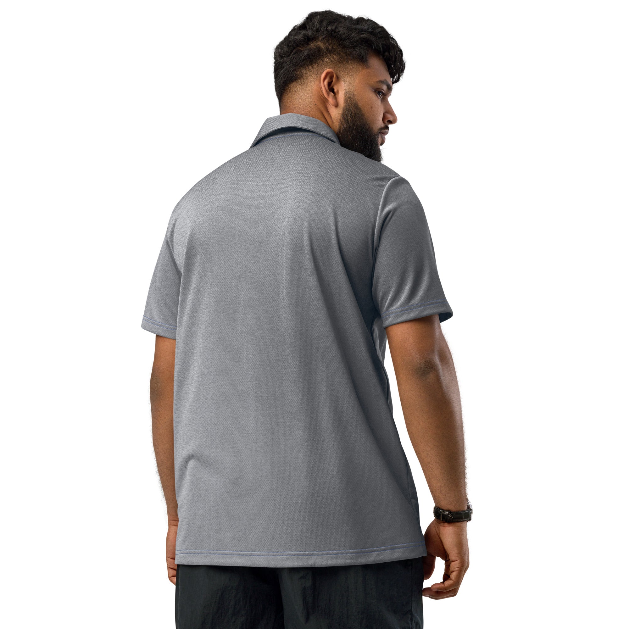 Faith-Mark x Adidas Thoughts Toward You: Men's Performance Polo in Grey - Faith-Mark