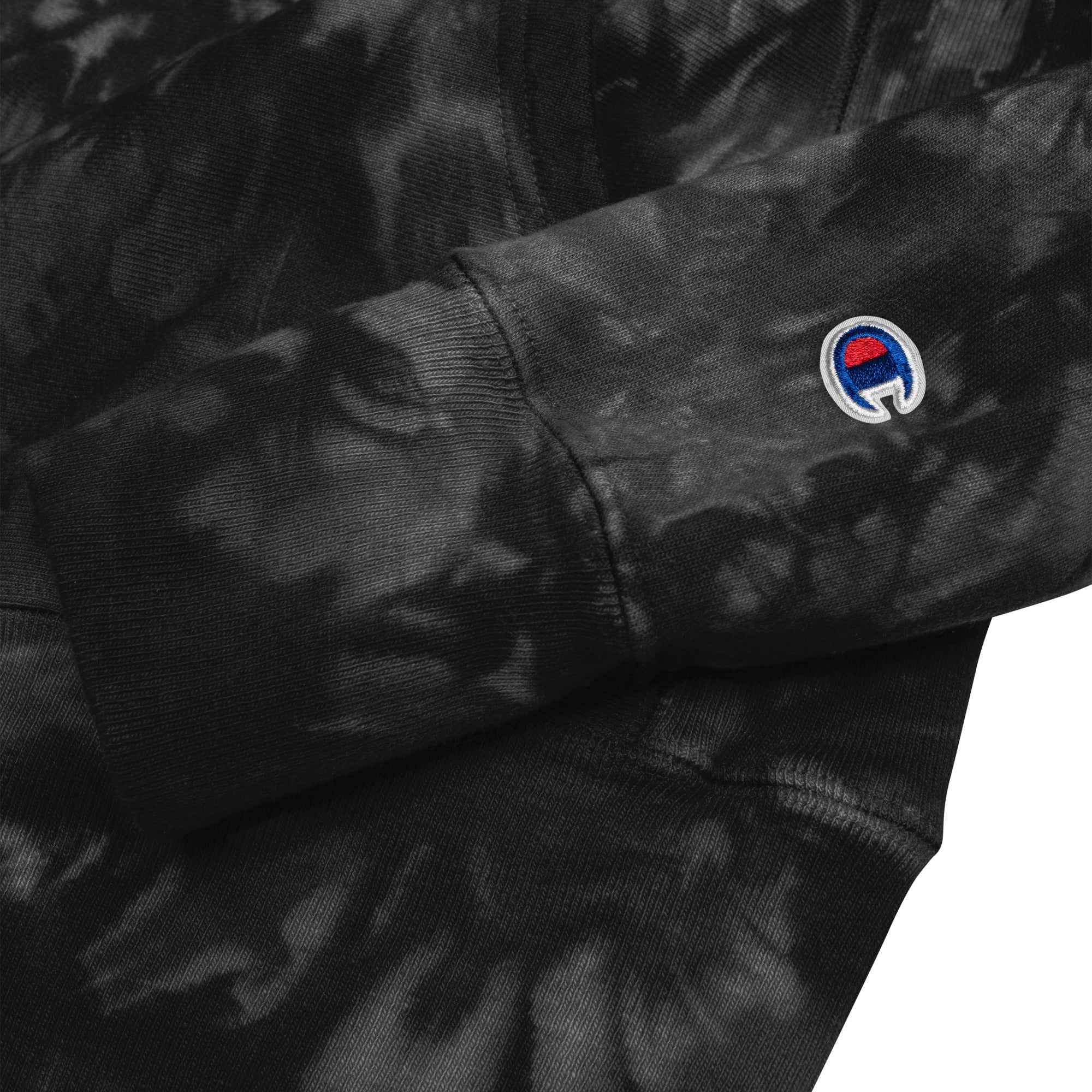 Faith-Mark x Champion Faith Over Fear: Men's Tie-Dye Hoodie in Black - Faith-Mark