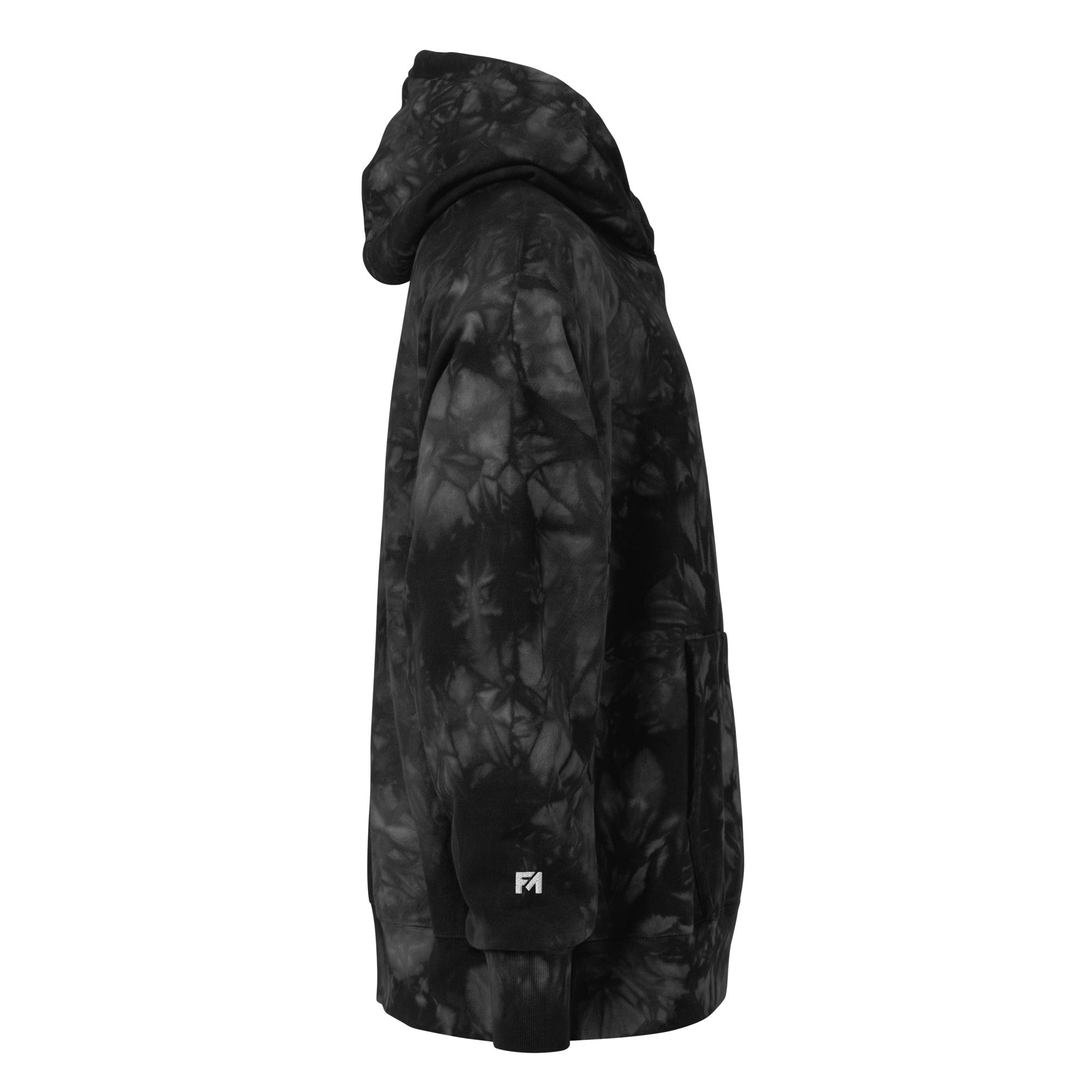 Faith-Mark x Champion Faith Over Fear: Men's Tie-Dye Hoodie in Black - Faith-Mark