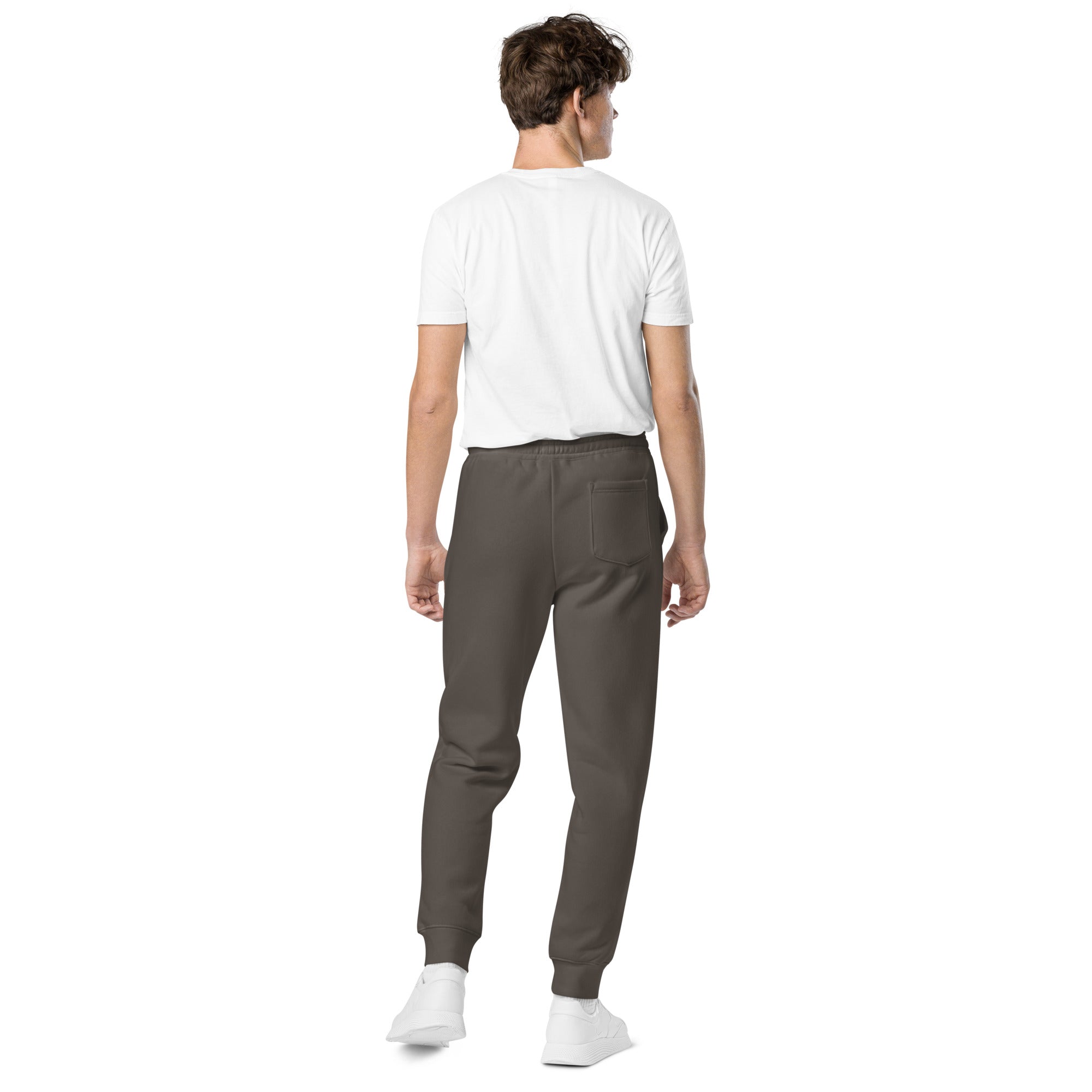 Faith Over Fear: Men's Pigment-Dyed Sweatpants in Black - Faith-Mark