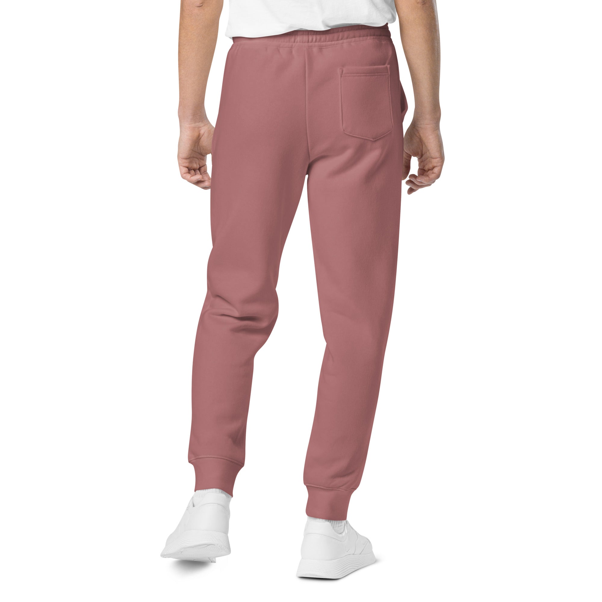 Faith Over Fear: Men's Pigment-Dyed Sweatpants in Red - Faith-Mark