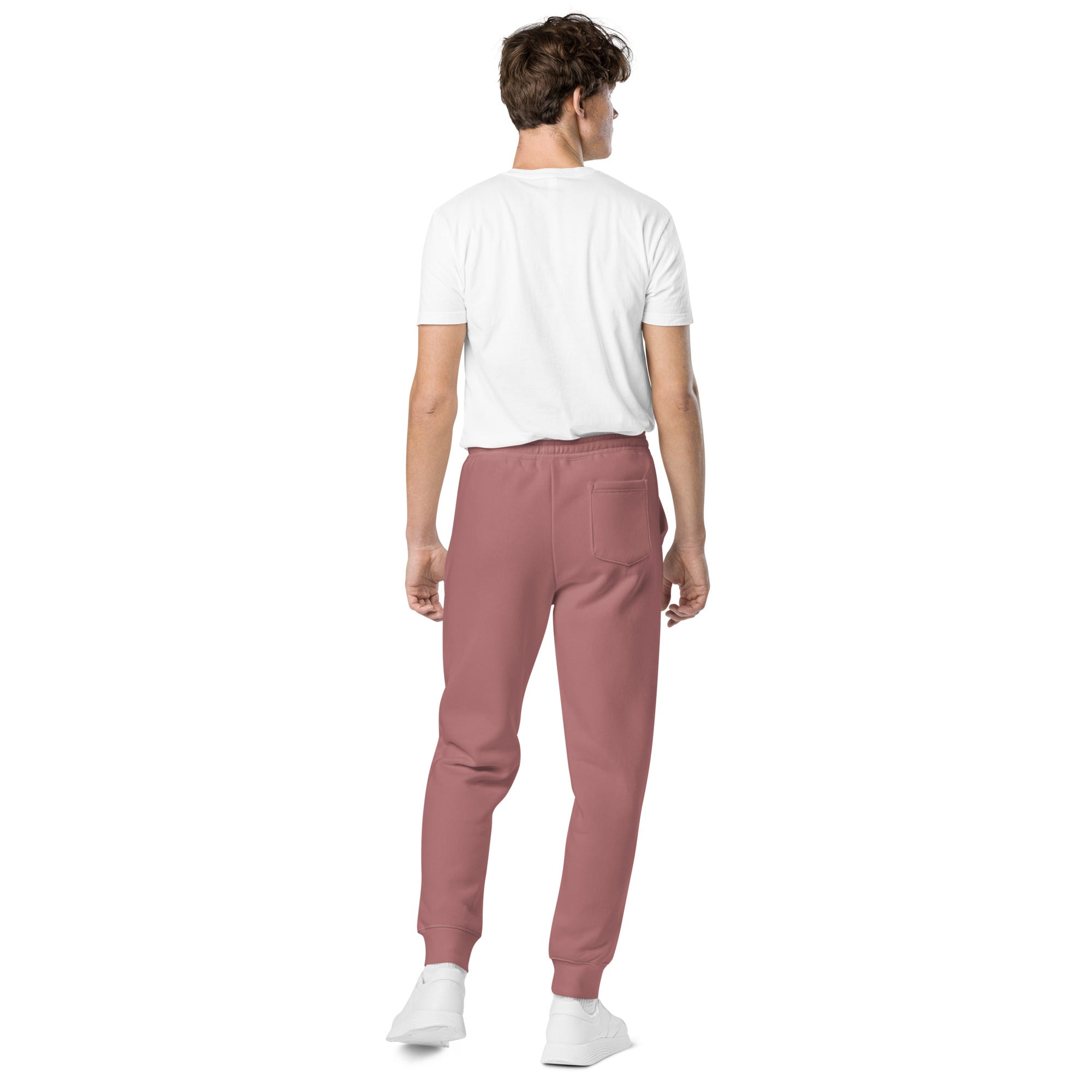 Faith Over Fear: Men's Pigment-Dyed Sweatpants in Red - Faith-Mark