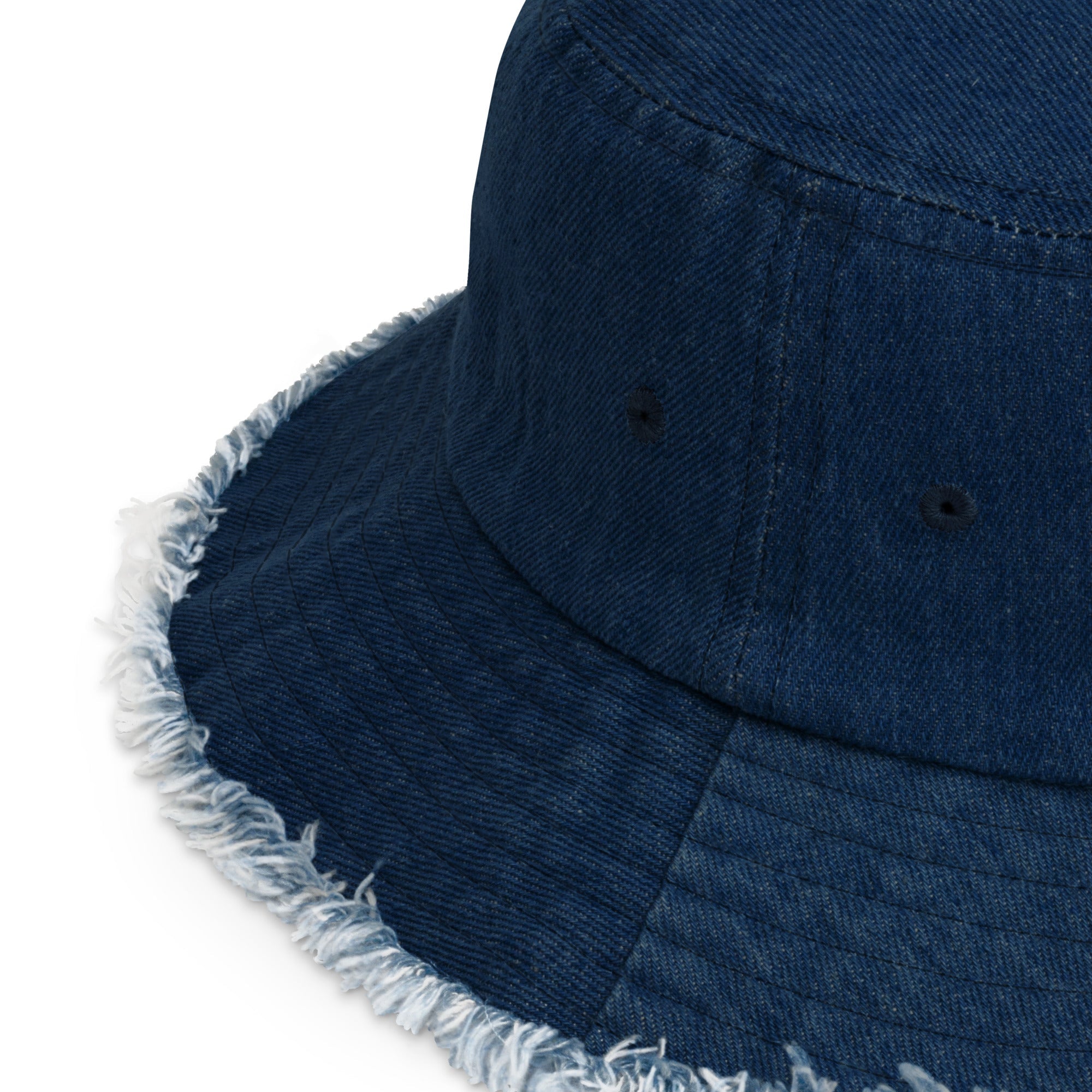 Faith Over Fear: Women's Distressed Denim Bucket Hat - Faith-Mark