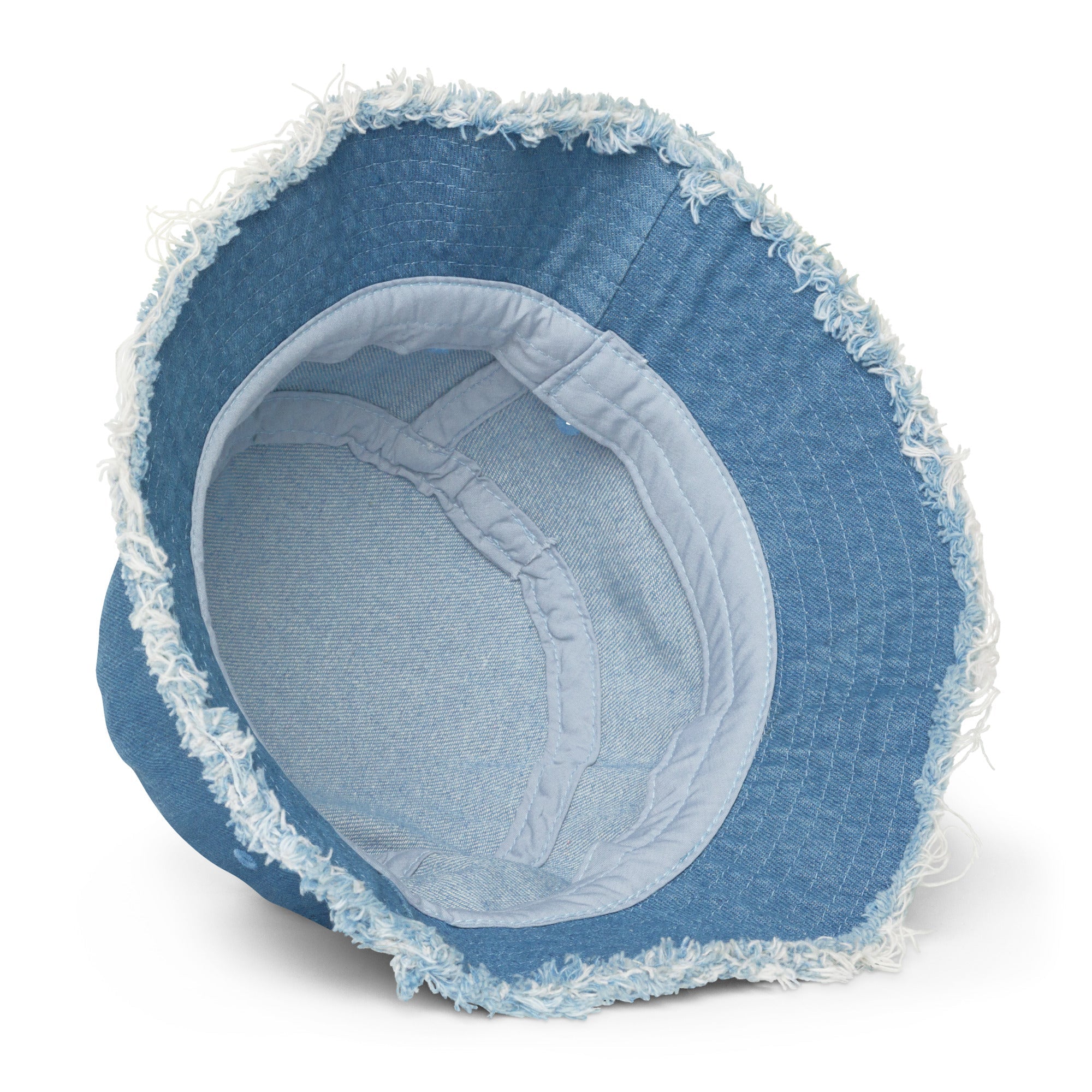 Faith Over Fear: Women's Distressed Denim Bucket Hat - Faith-Mark