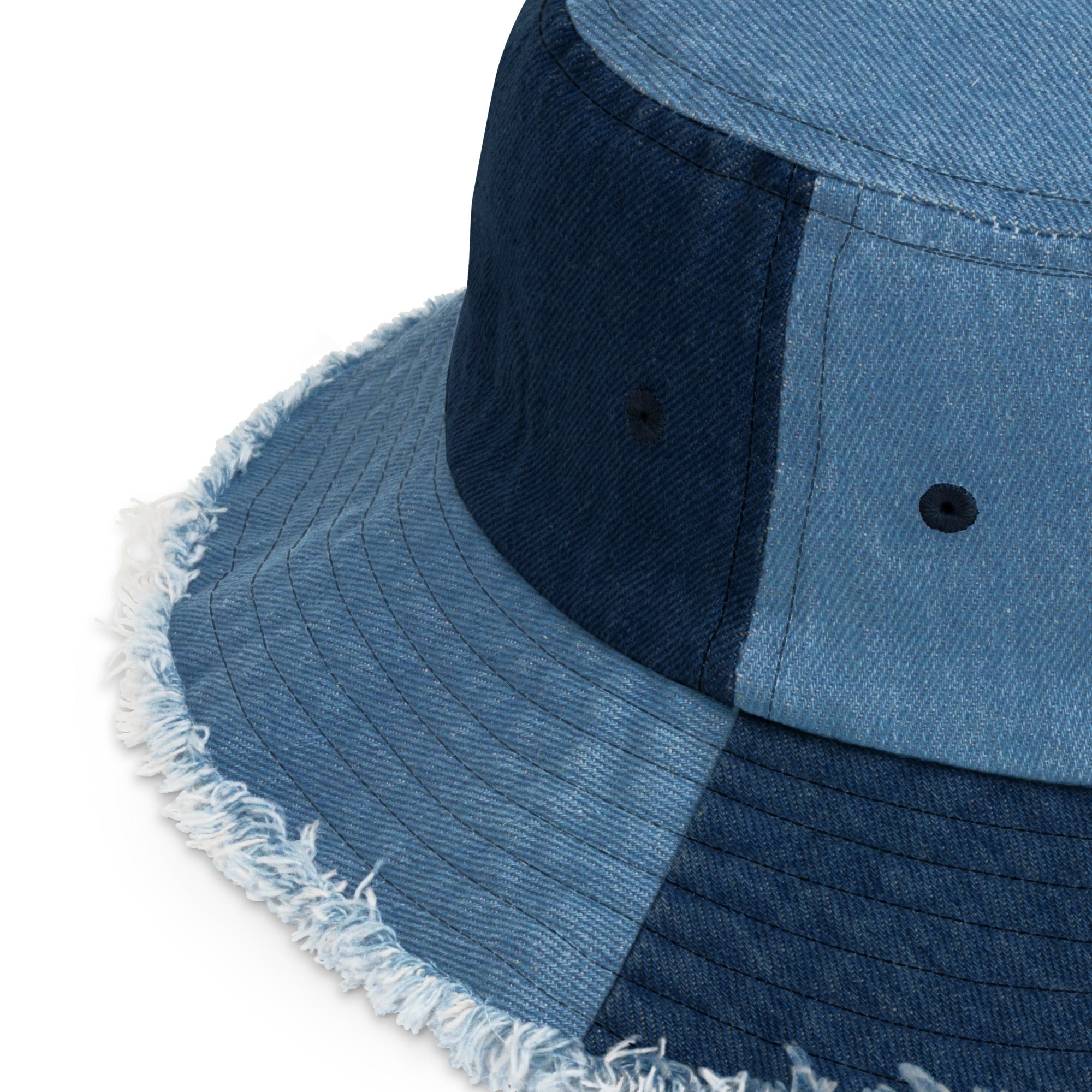 Faith Over Fear: Women's Distressed Denim Bucket Hat - Faith-Mark