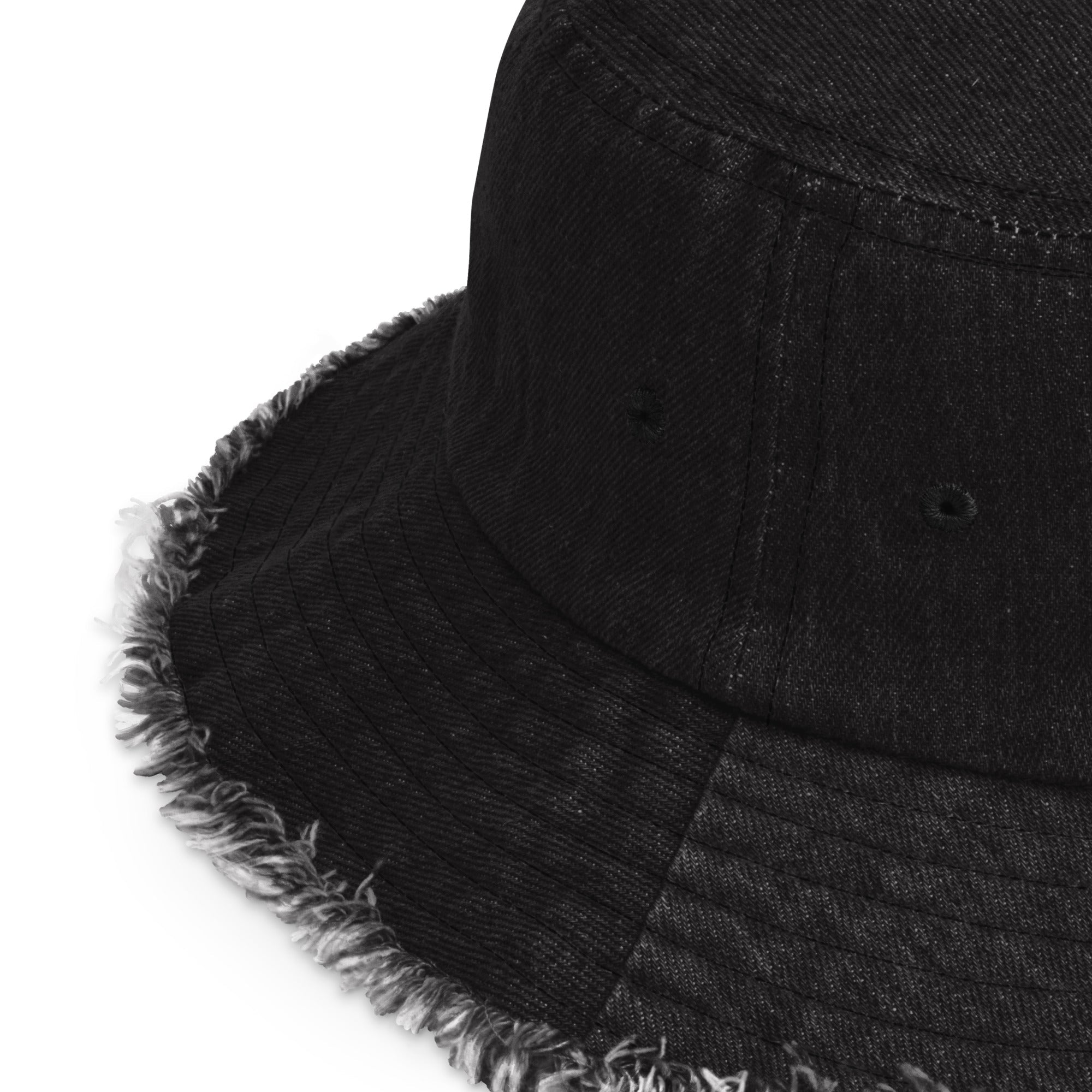 Faith Over Fear: Women's Distressed Denim Bucket Hat - Faith-Mark