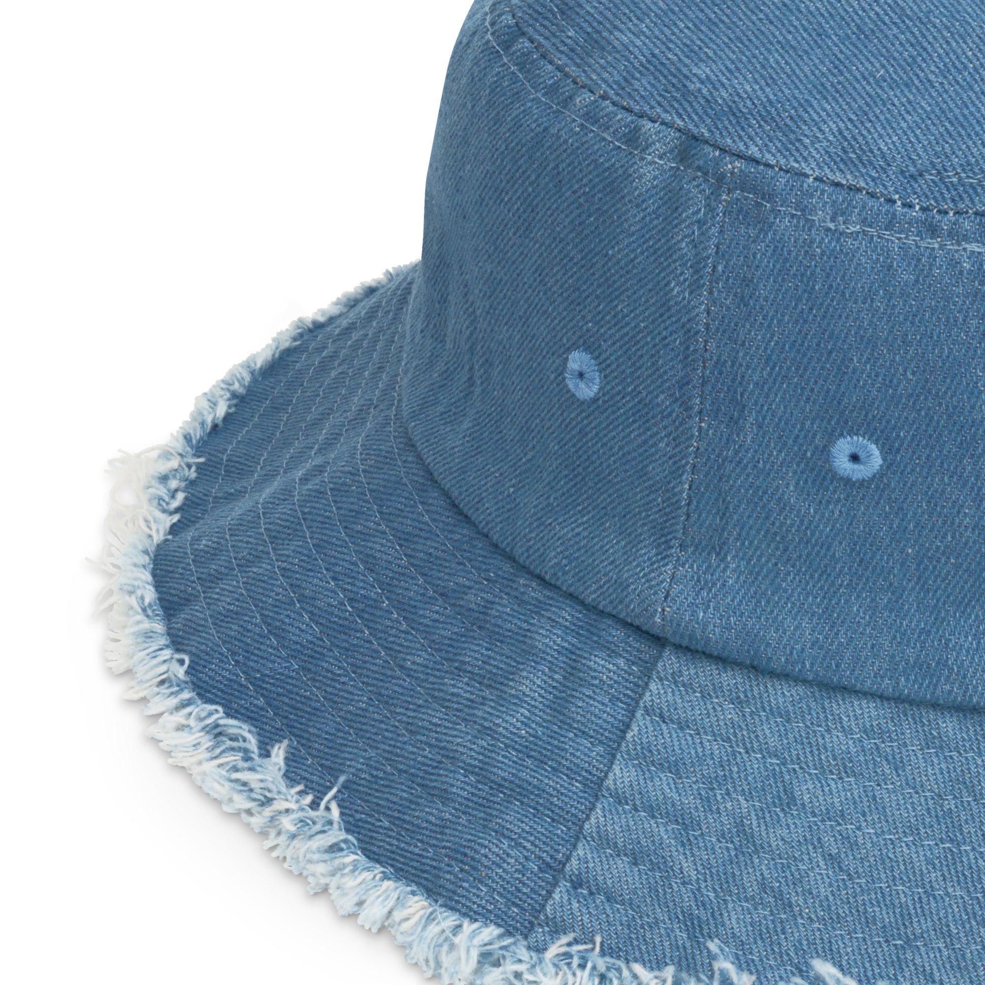 Faith Over Fear: Women's Distressed Denim Bucket Hat - Faith-Mark