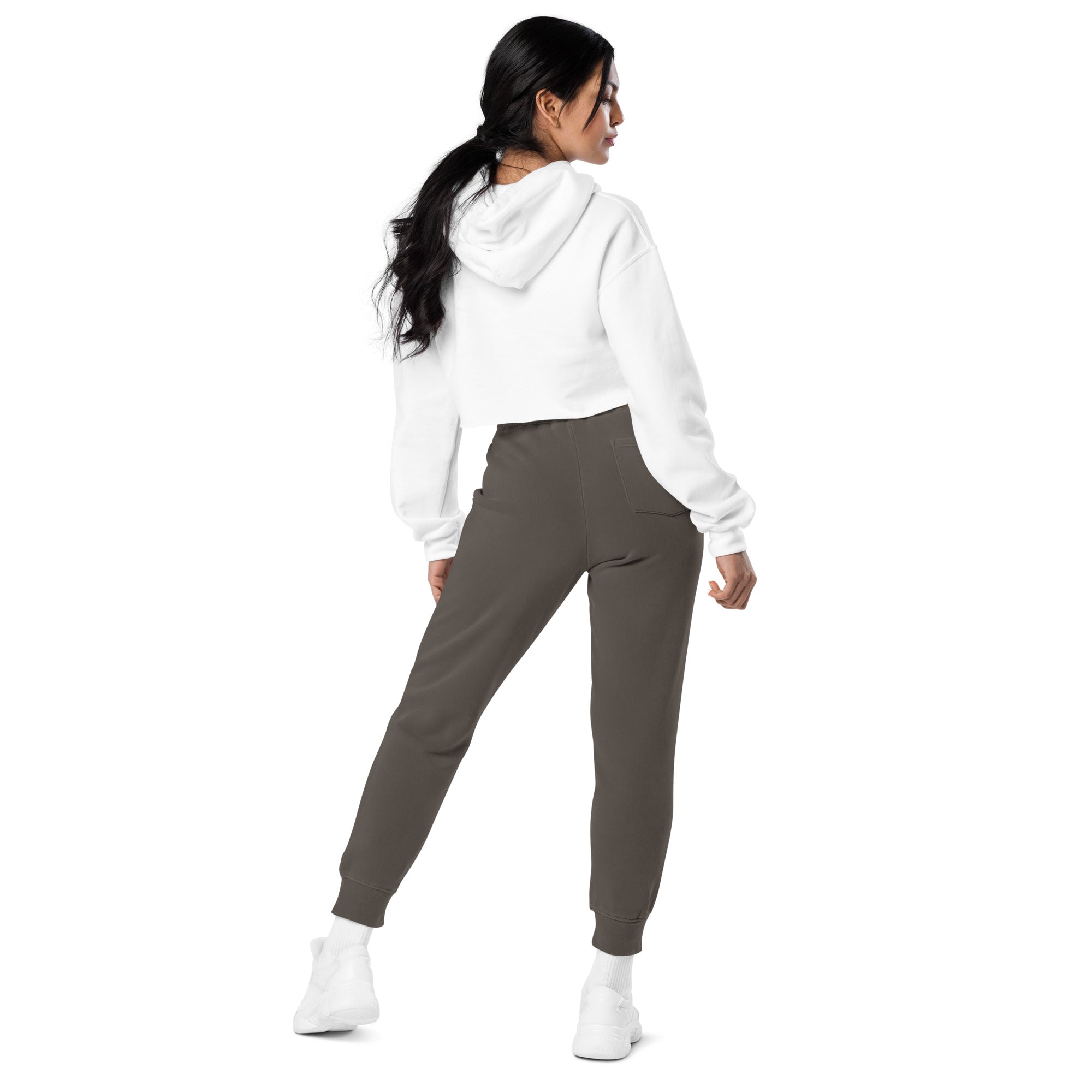 Faith Over Fear: Women's Pigment-Dyed Sweatpants in Black - Faith-Mark