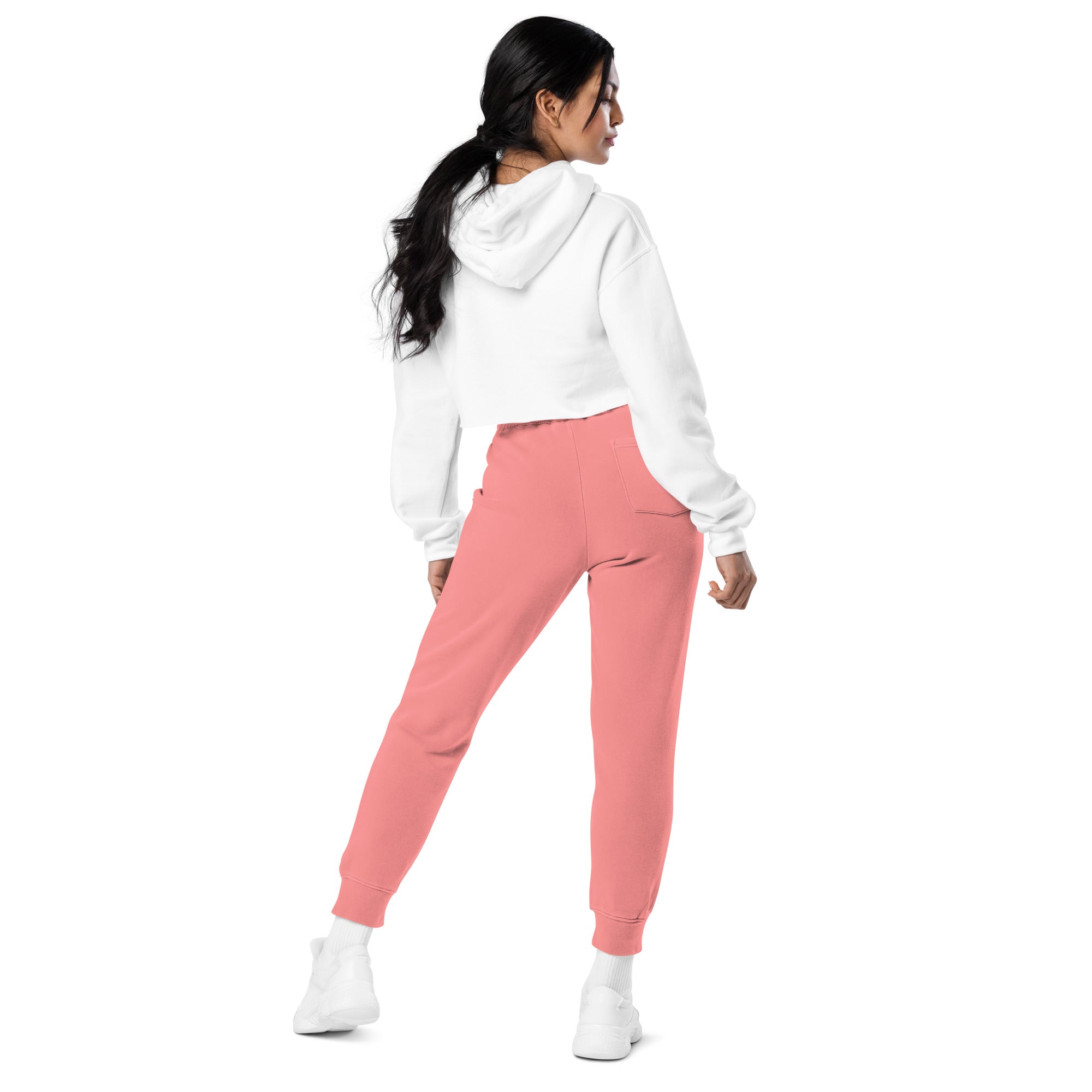 Faith Over Fear: Women's Pigment-Dyed Sweatpants in Pink - Faith-Mark