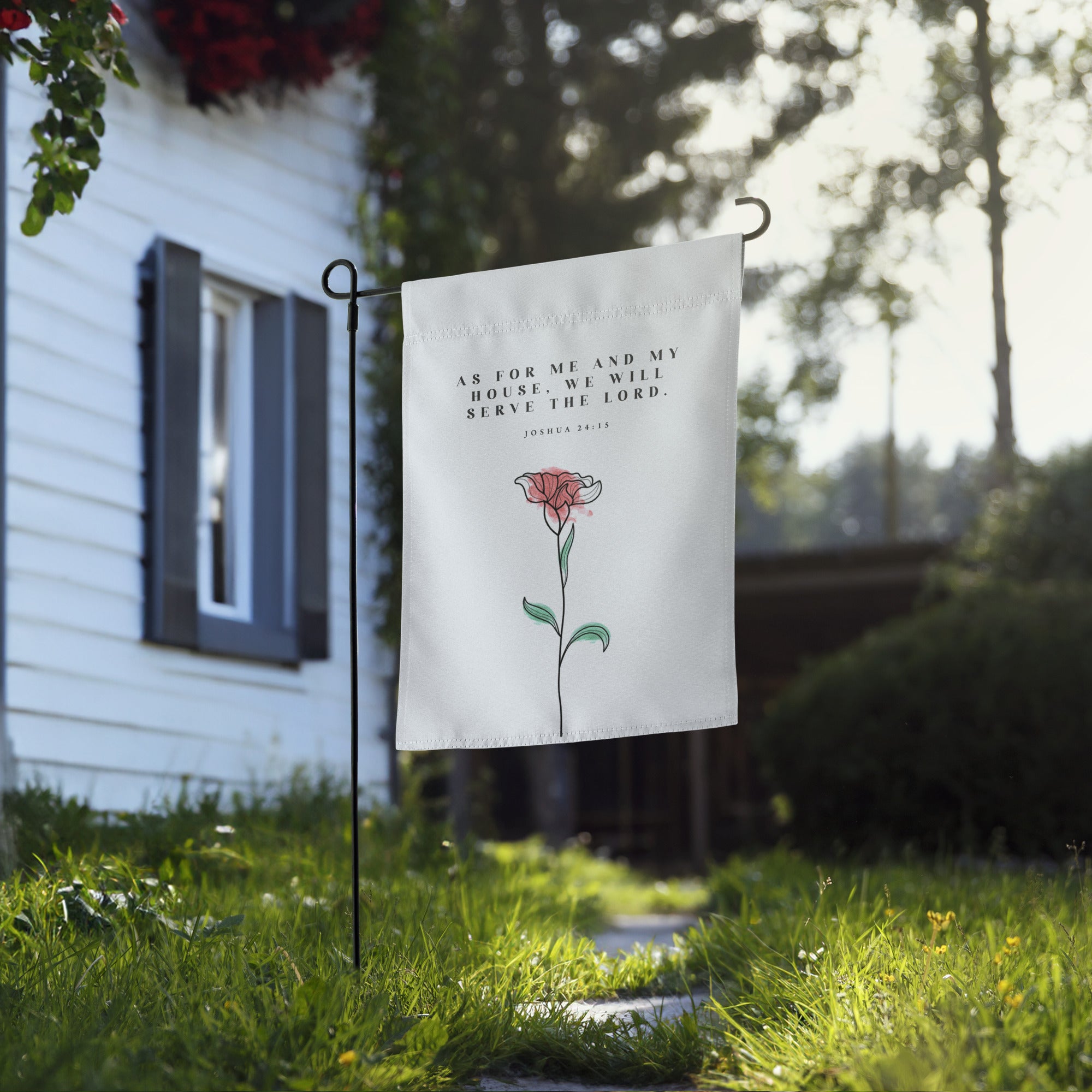 Serve the Lord: Inspirational Garden Flag - Faith-Mark