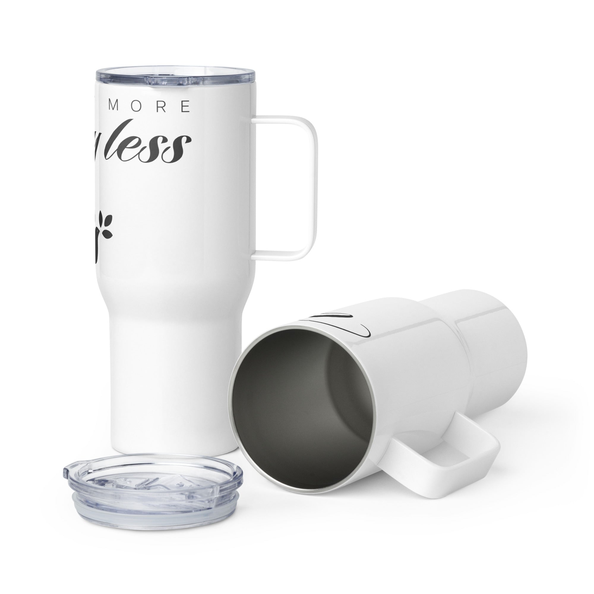 Pray More Worry Less: Travel Mug with Handle - Faith-Mark