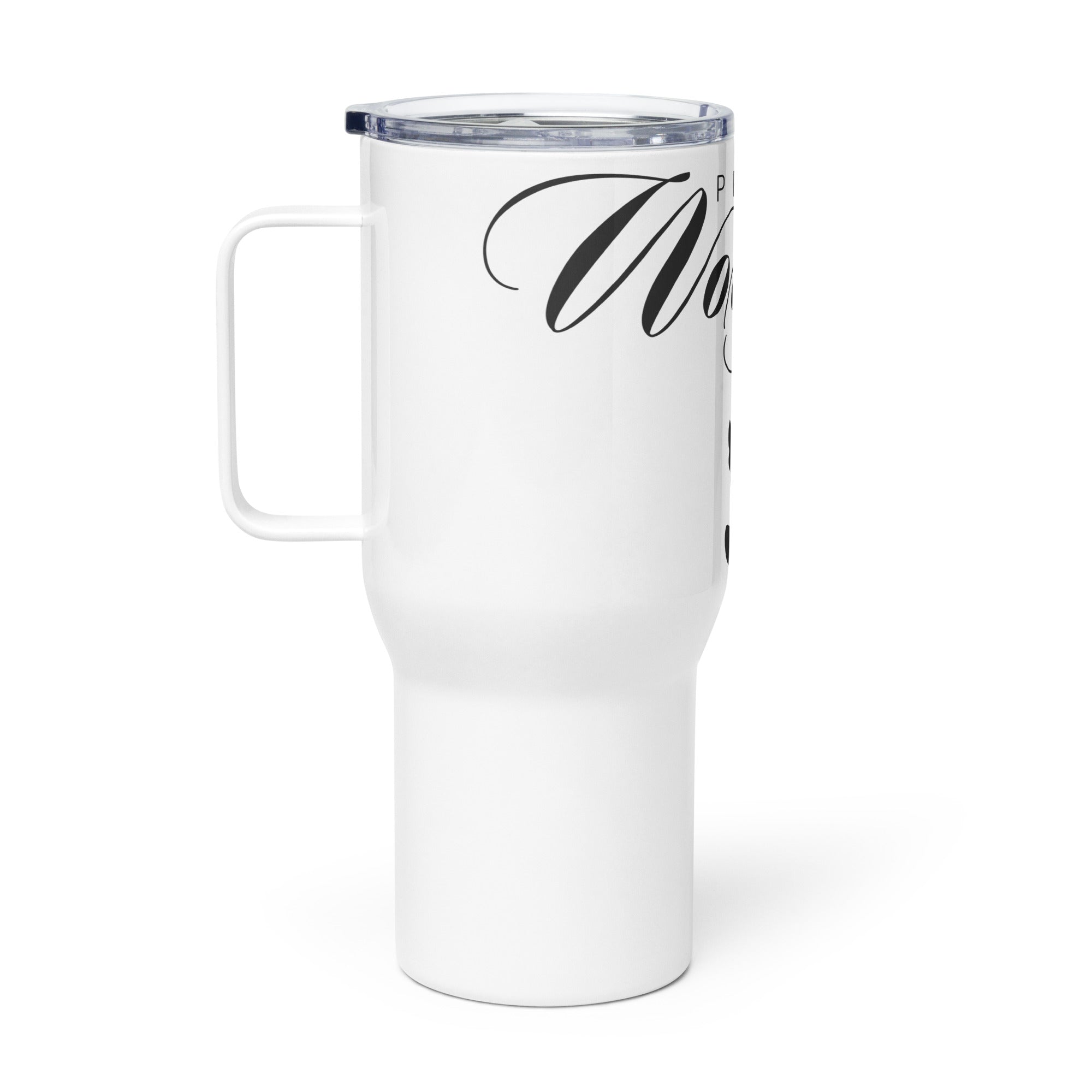 Pray More Worry Less: Travel Mug with Handle - Faith-Mark