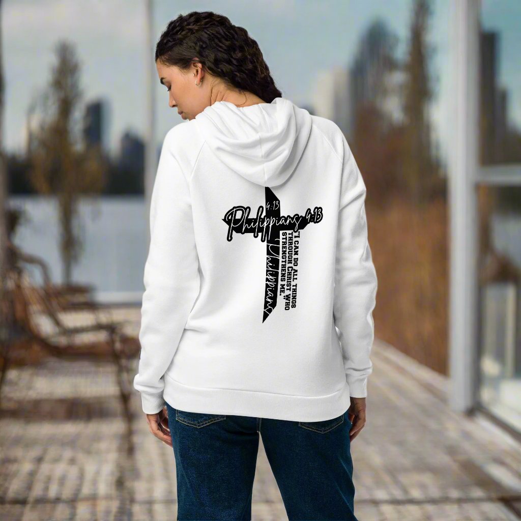 Strength in Christ: Women's Philippians 4:13 Fleece Hoodie - Faith-Mark