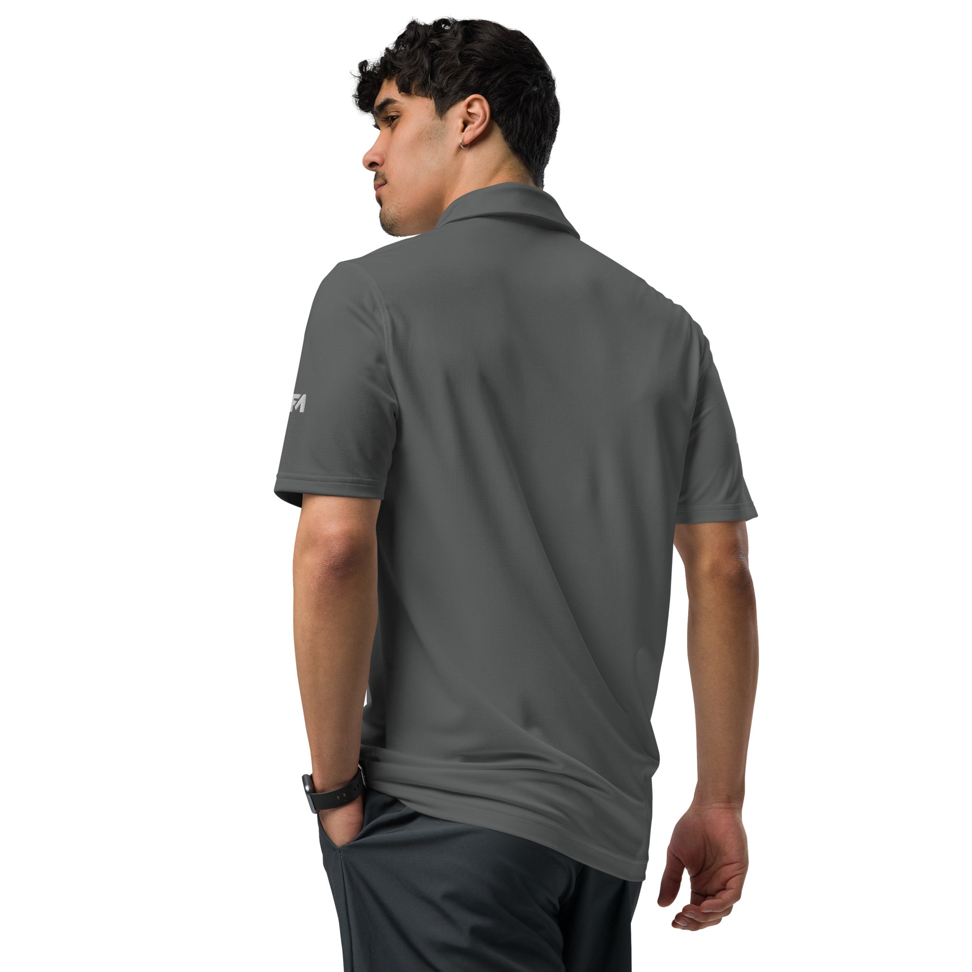 Faith-Mark x Under Armour Thoughts Toward You: Men's Performance Polo in Grey - Faith-Mark