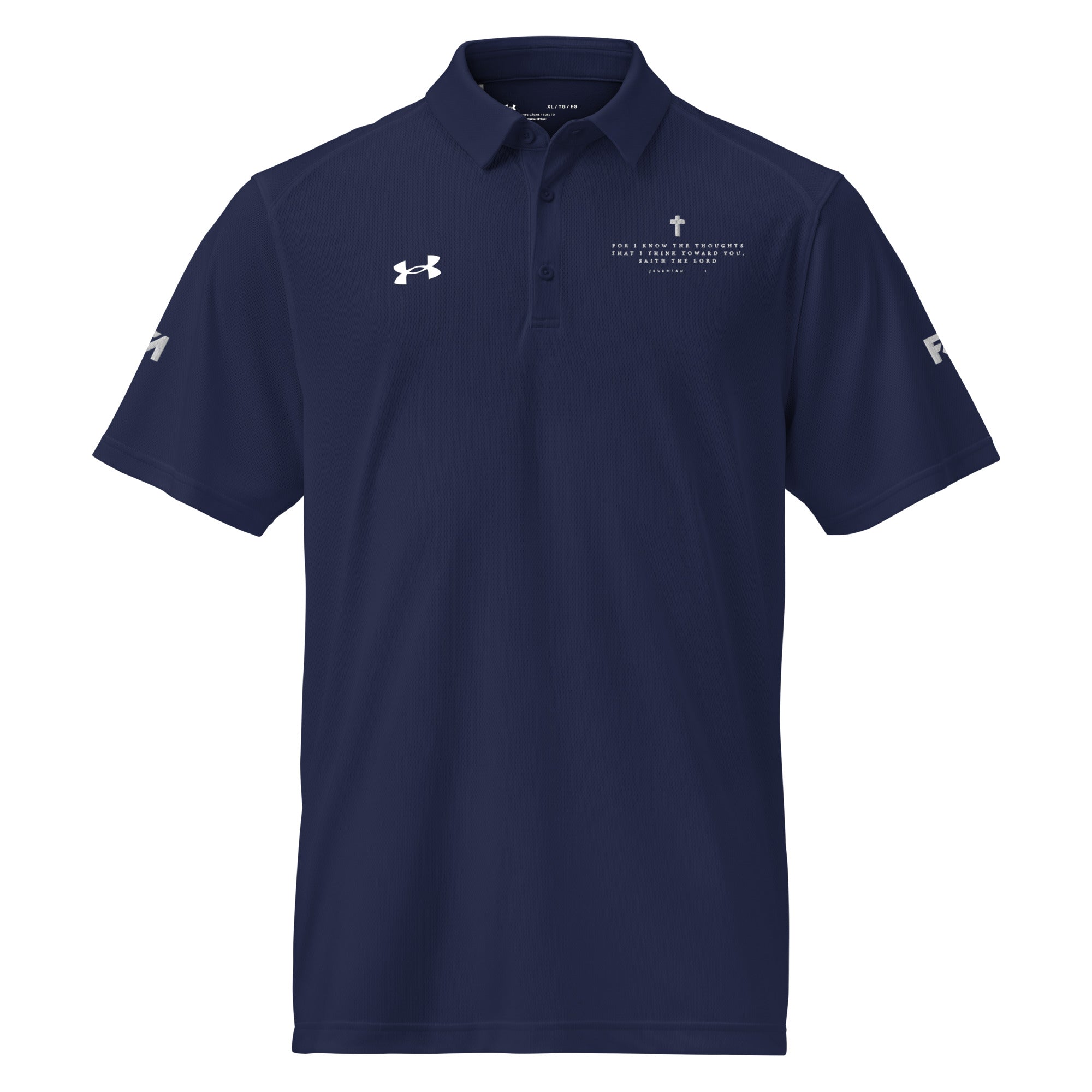 Faith-Mark x Under Armour Thoughts Toward You: Men's Performance Polo in Navy - Faith-Mark