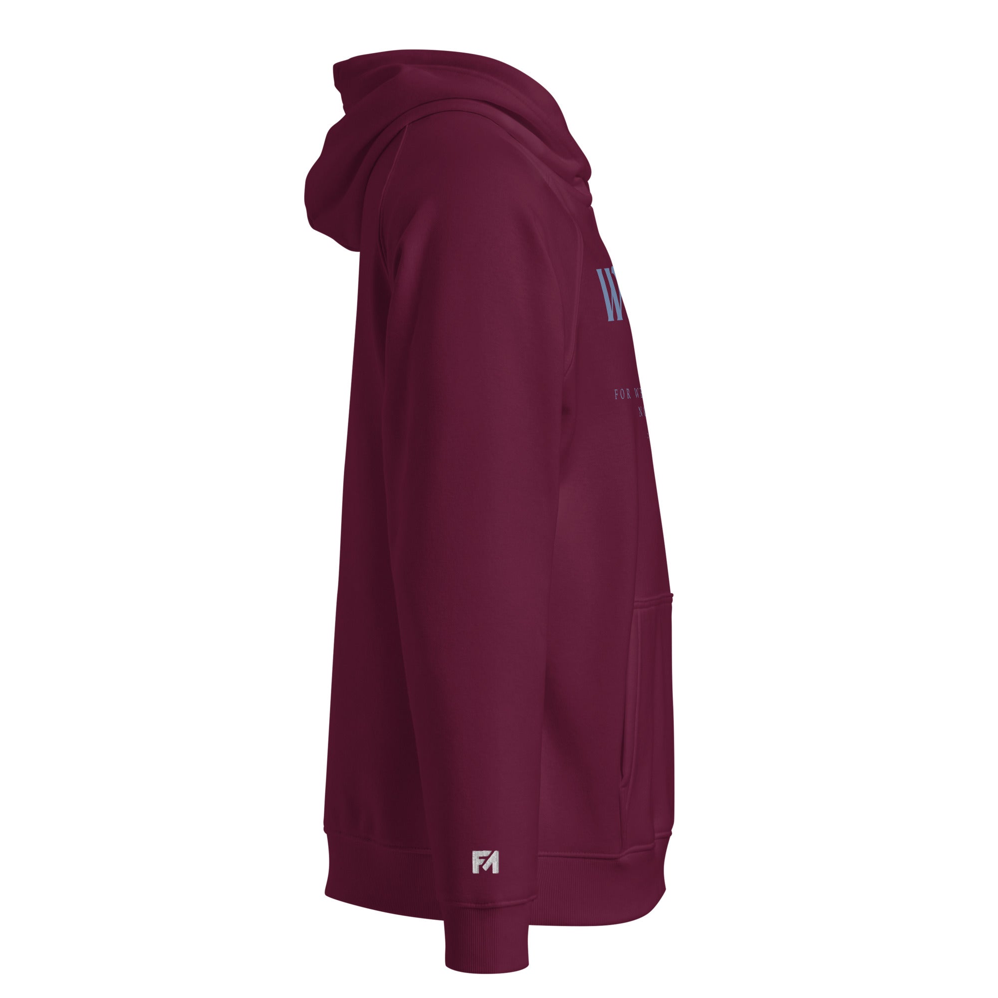 Walk by Faith: Men's Organic Cotton Hoodie in Burgundy - Faith-Mark