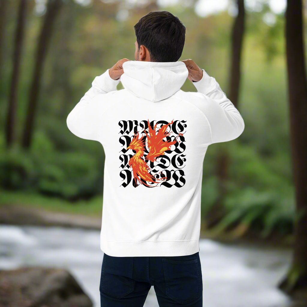 Phoenix Rebirth: Men's Organic Cotton Hoodie - Faith-Mark