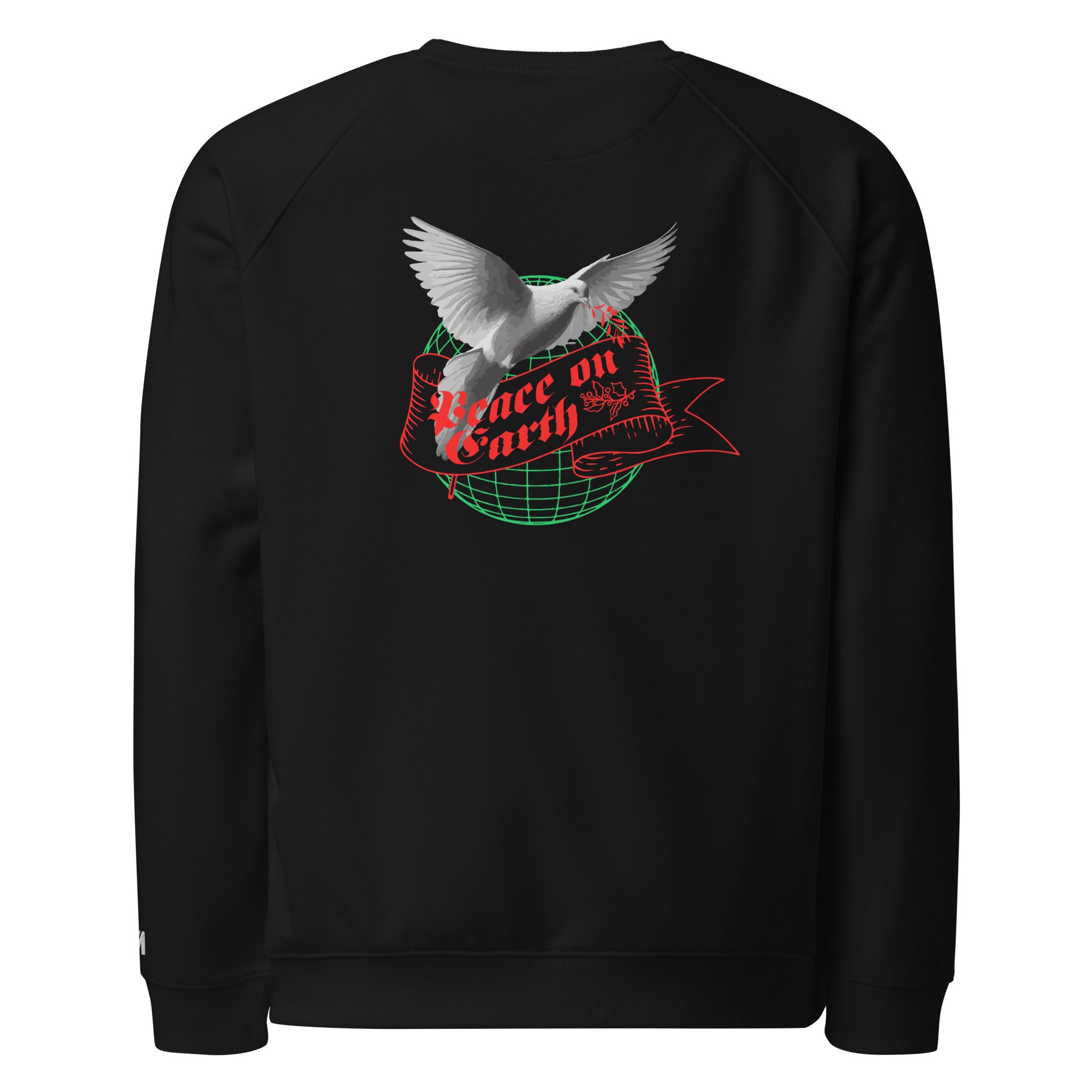 Peace on Earth: Men’s Organic Raglan Sweatshirt - Faith-Mark