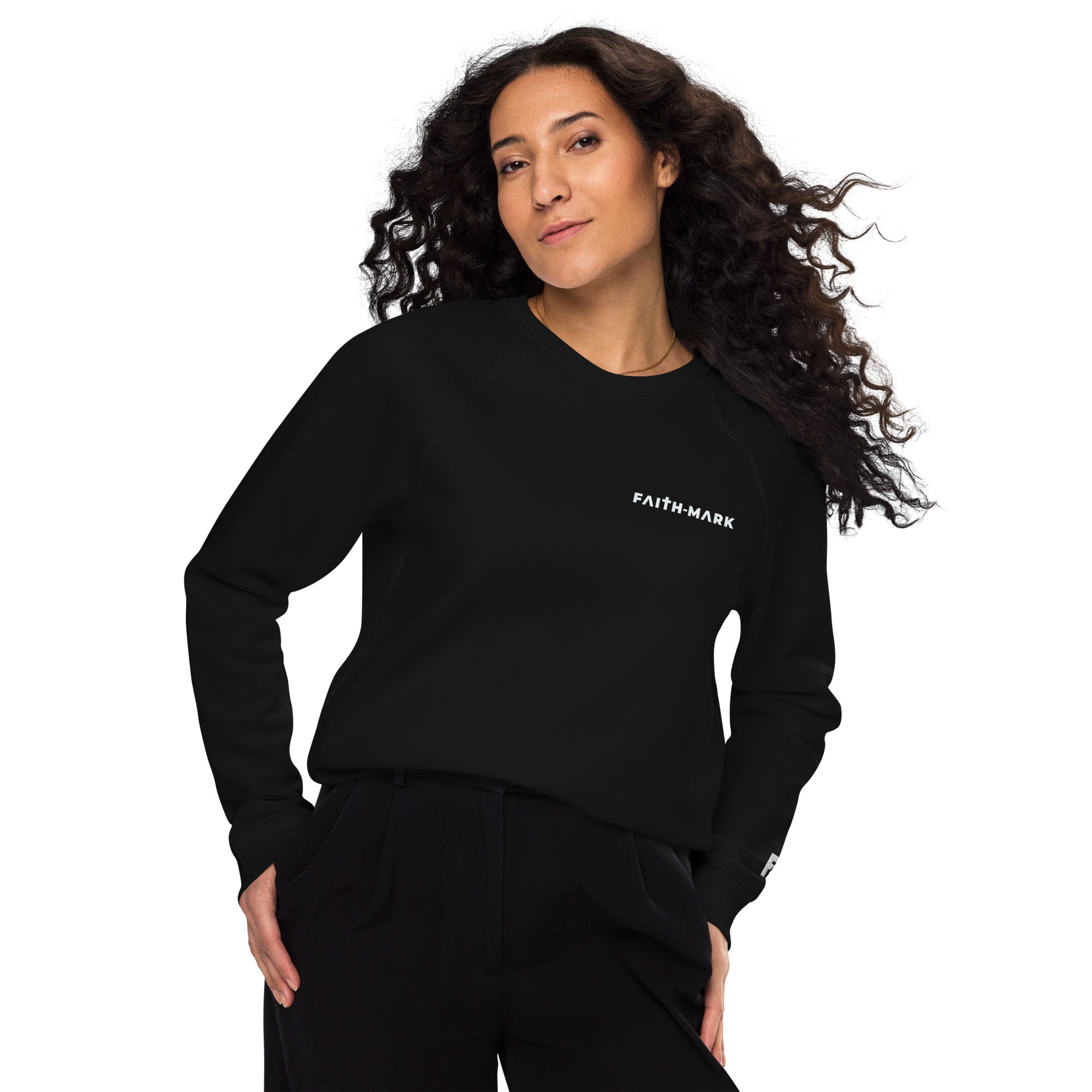 King of Kings: Women's Organic Raglan Sweatshirt - Faith-Mark