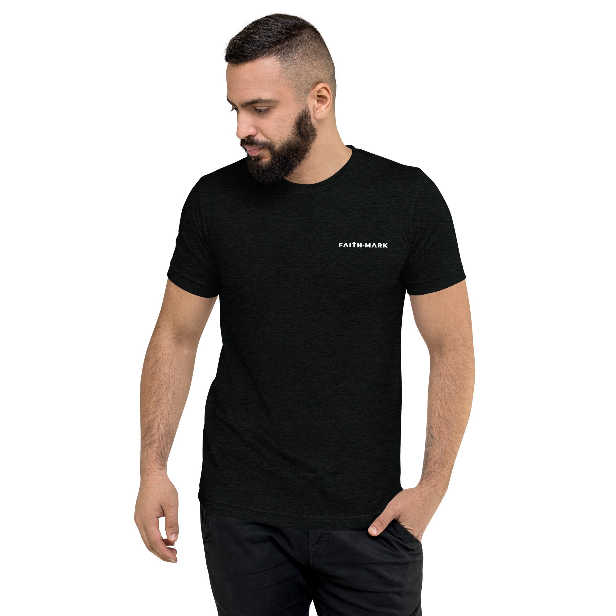 Know God, No Fear: Men's Triblend T-Shirt in Black - Faith-Mark