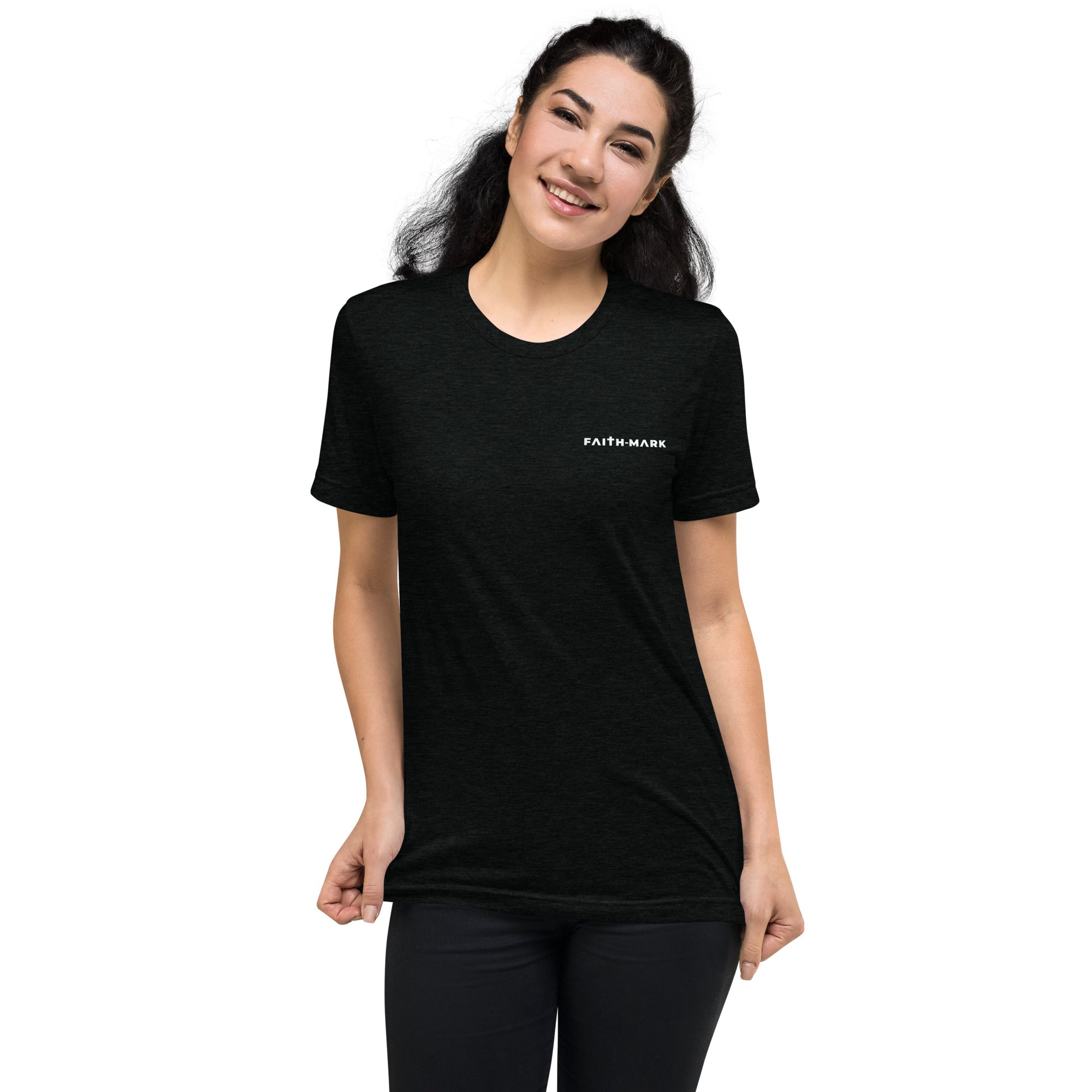 Know God, No Fear: Women's Triblend T-Shirt in Black - Faith-Mark