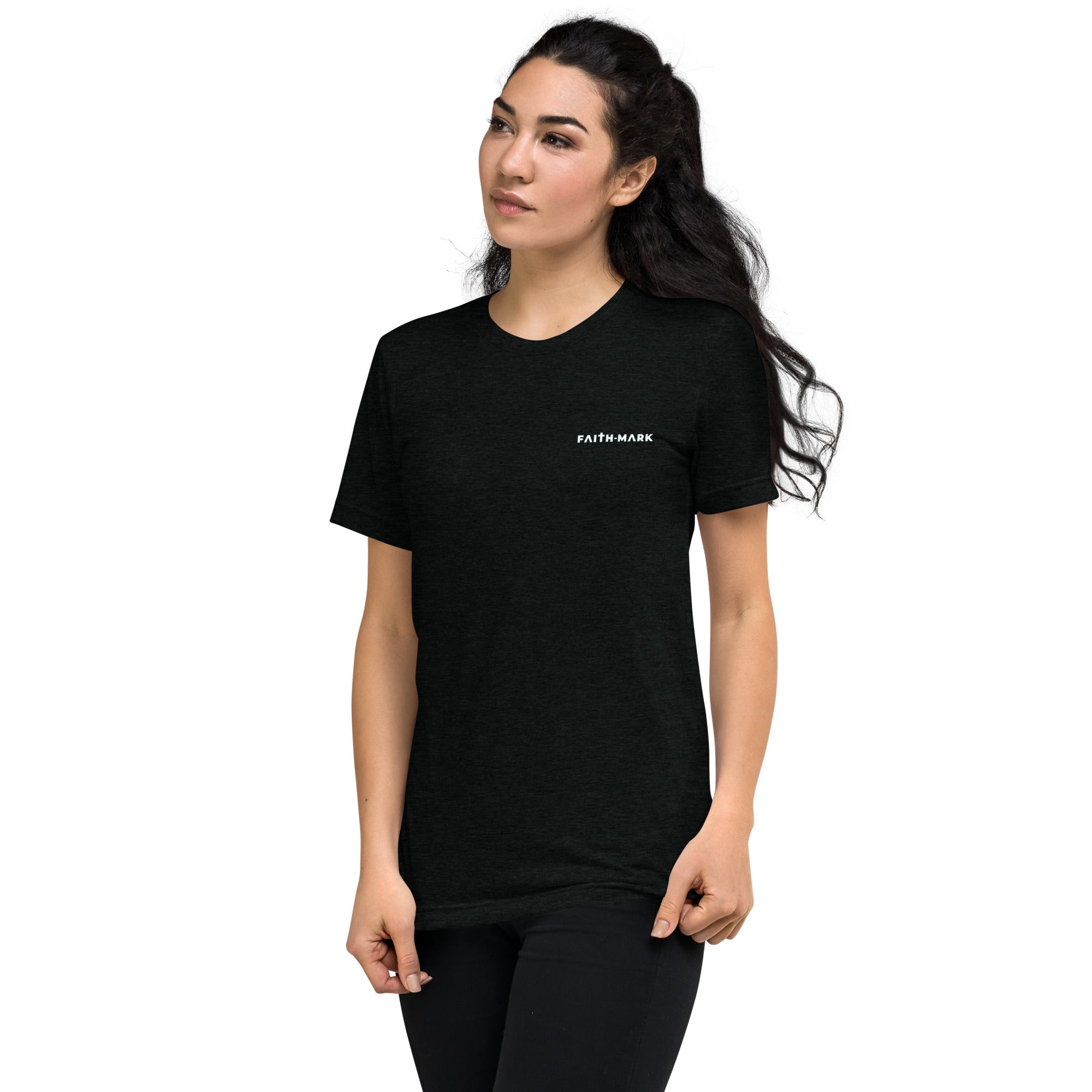 Know God, No Fear: Women's Triblend T-Shirt in Black - Faith-Mark