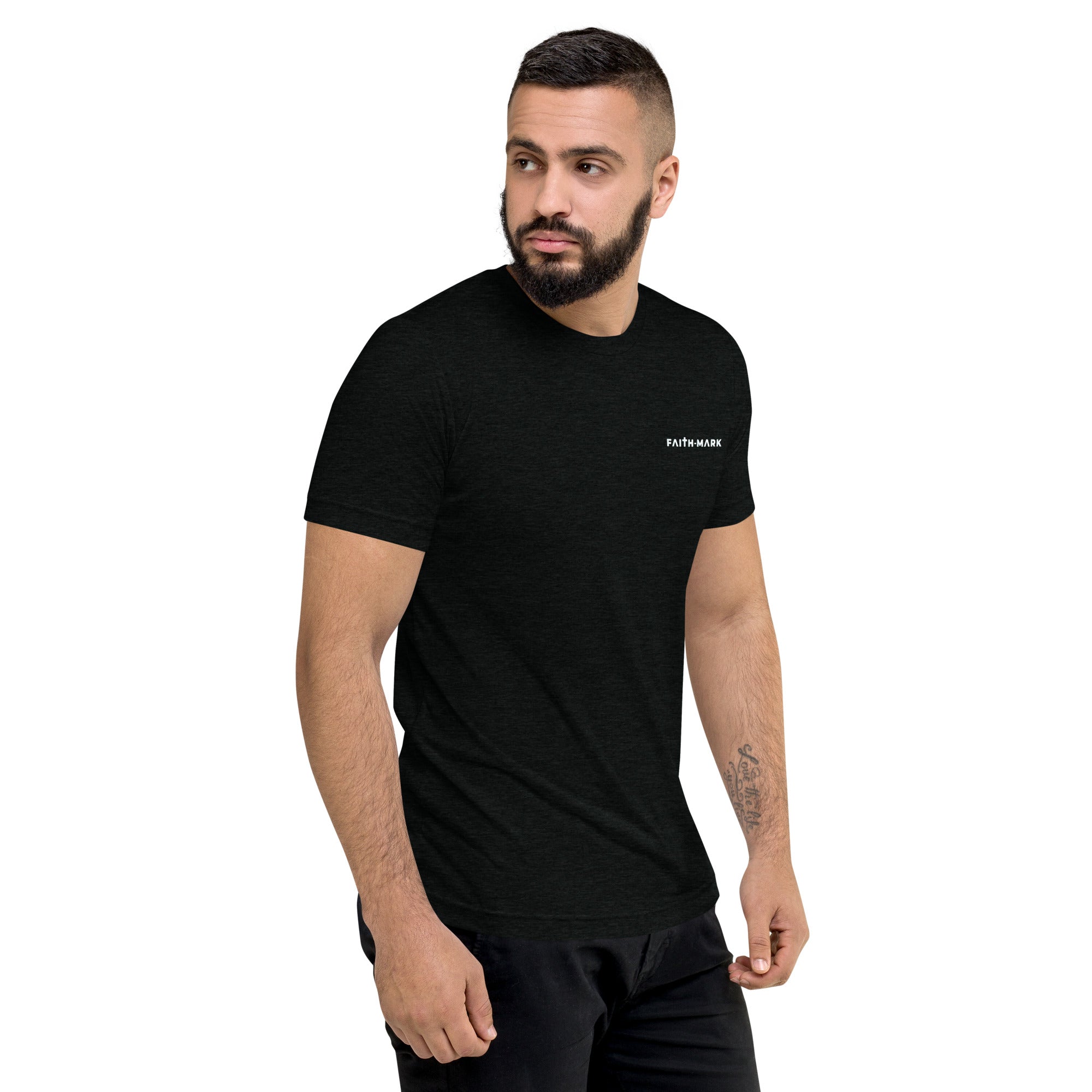 Know God, No Fear: Men's Triblend T-Shirt in Black - Faith-Mark