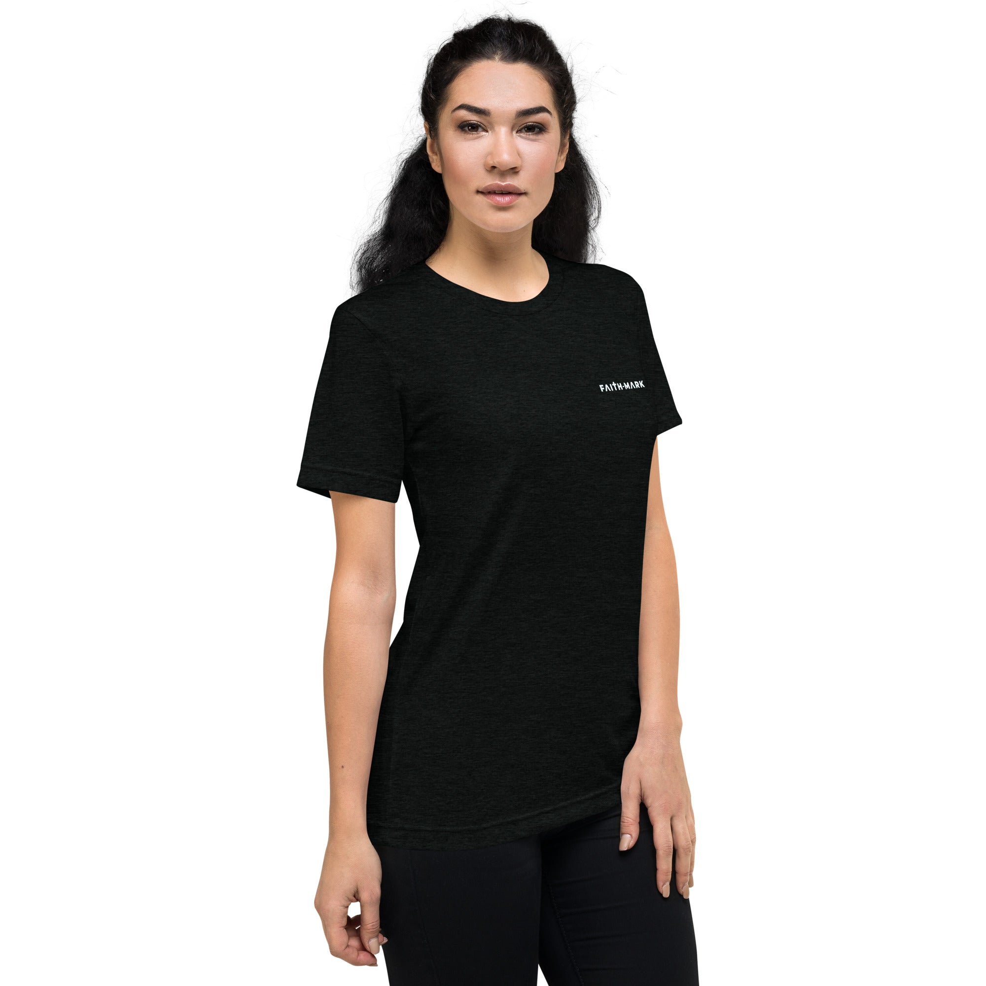 Know God, No Fear: Women's Triblend T-Shirt in Black - Faith-Mark