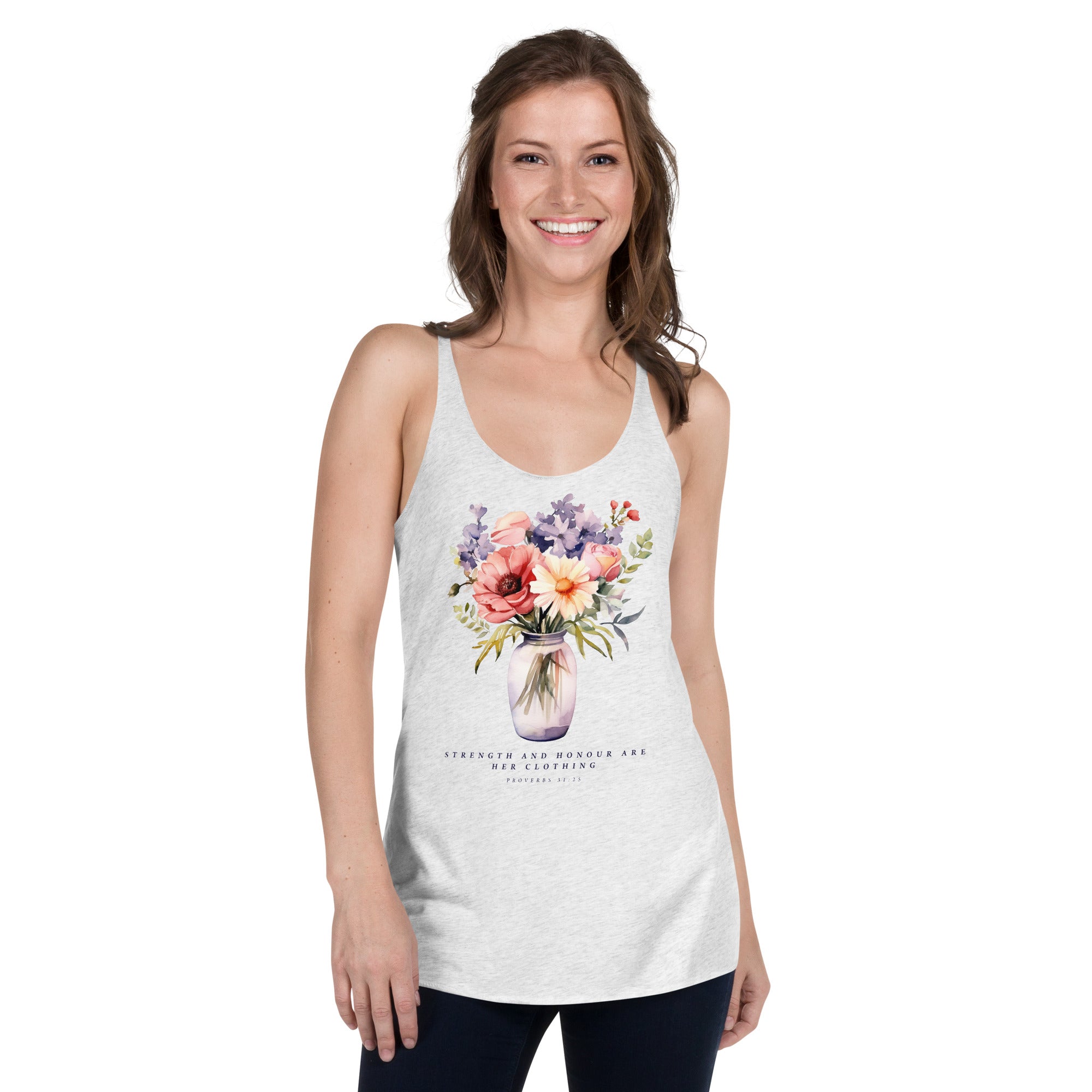 Strength and Honour: Women's Racerback Tank - Faith-Mark